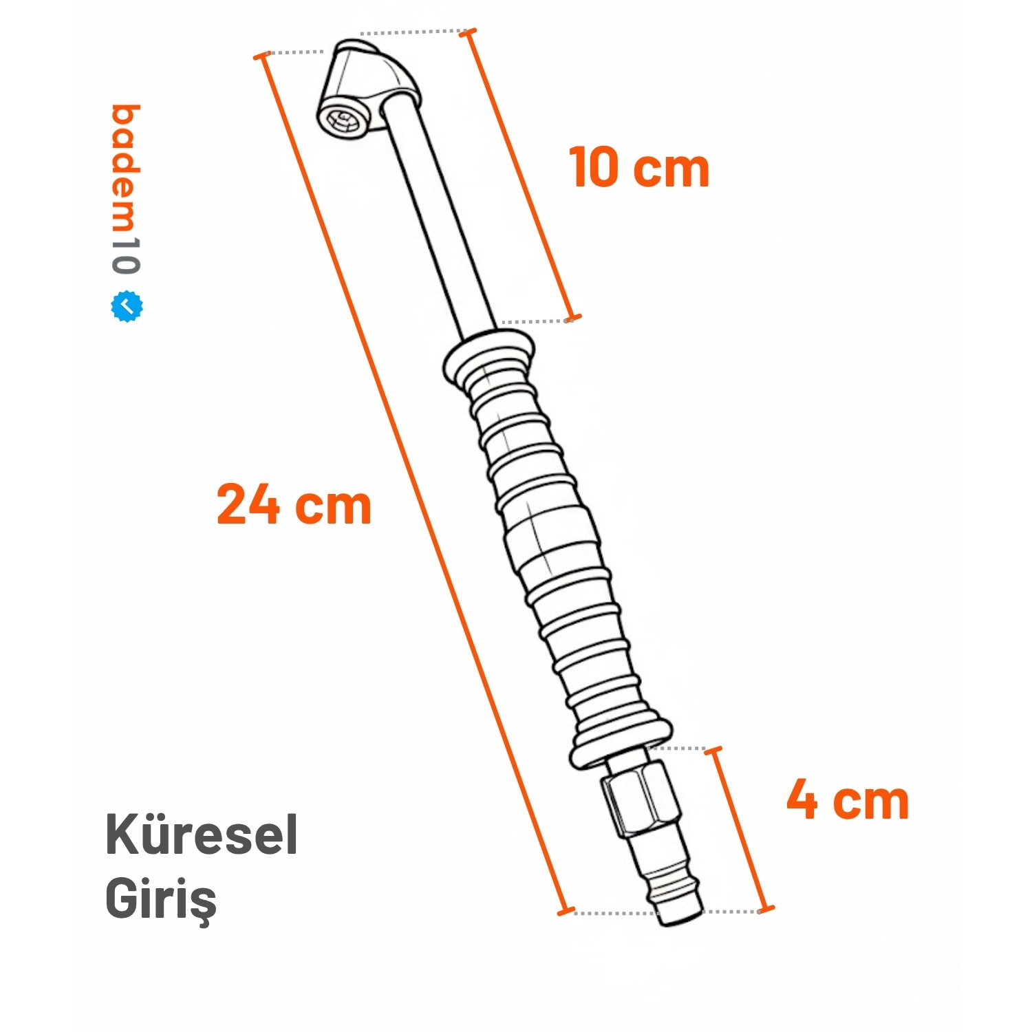 Euro Girişli Küresel Hortum Giriş Kompresör Lastik Şişirme Hava Basma Jakı Siyah