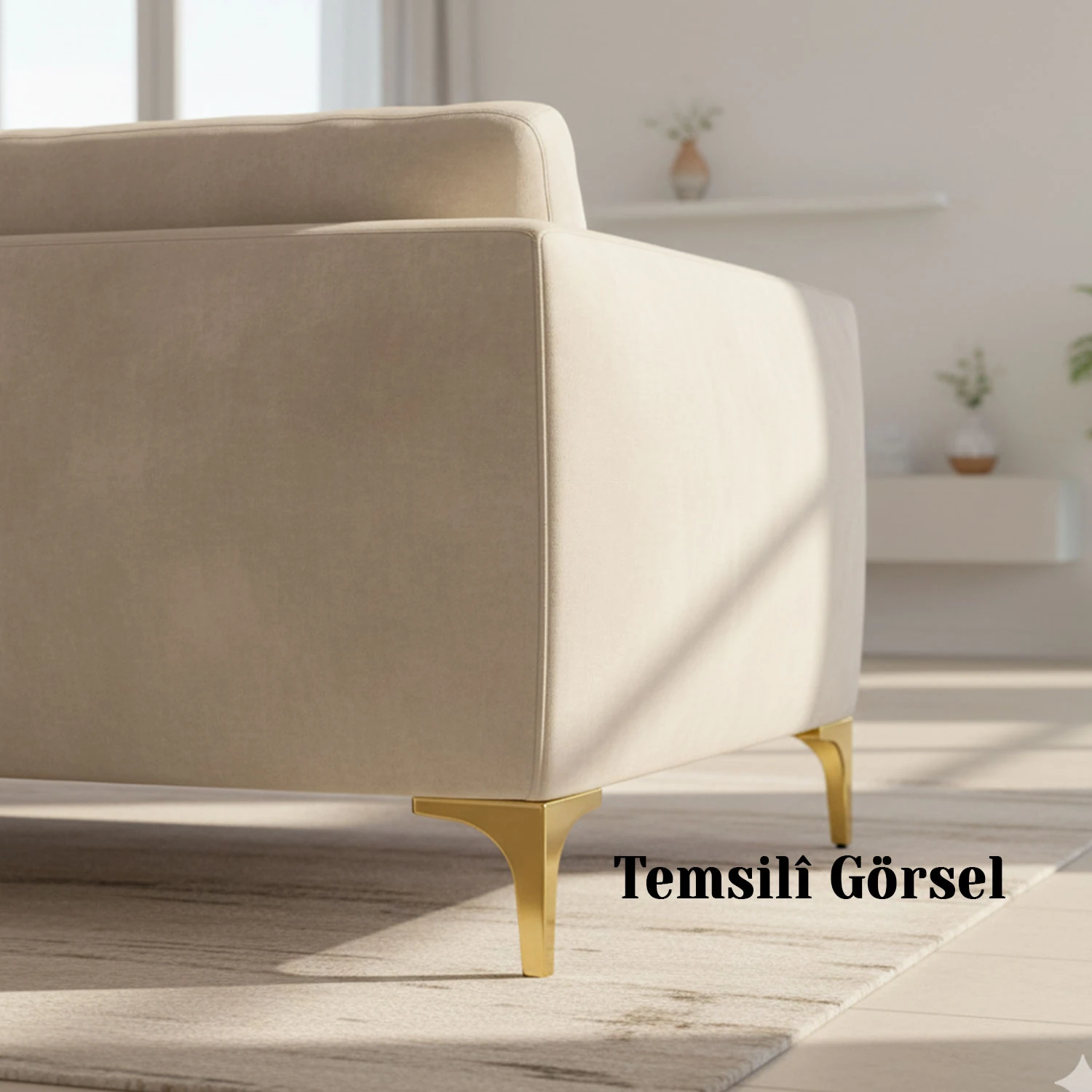 Dekor 12 cm Gold 4 'lü Set Altın Metal Mobilya Ayağı Dayanıklı Modern Tasarım Koltuk Sehpa Ünite