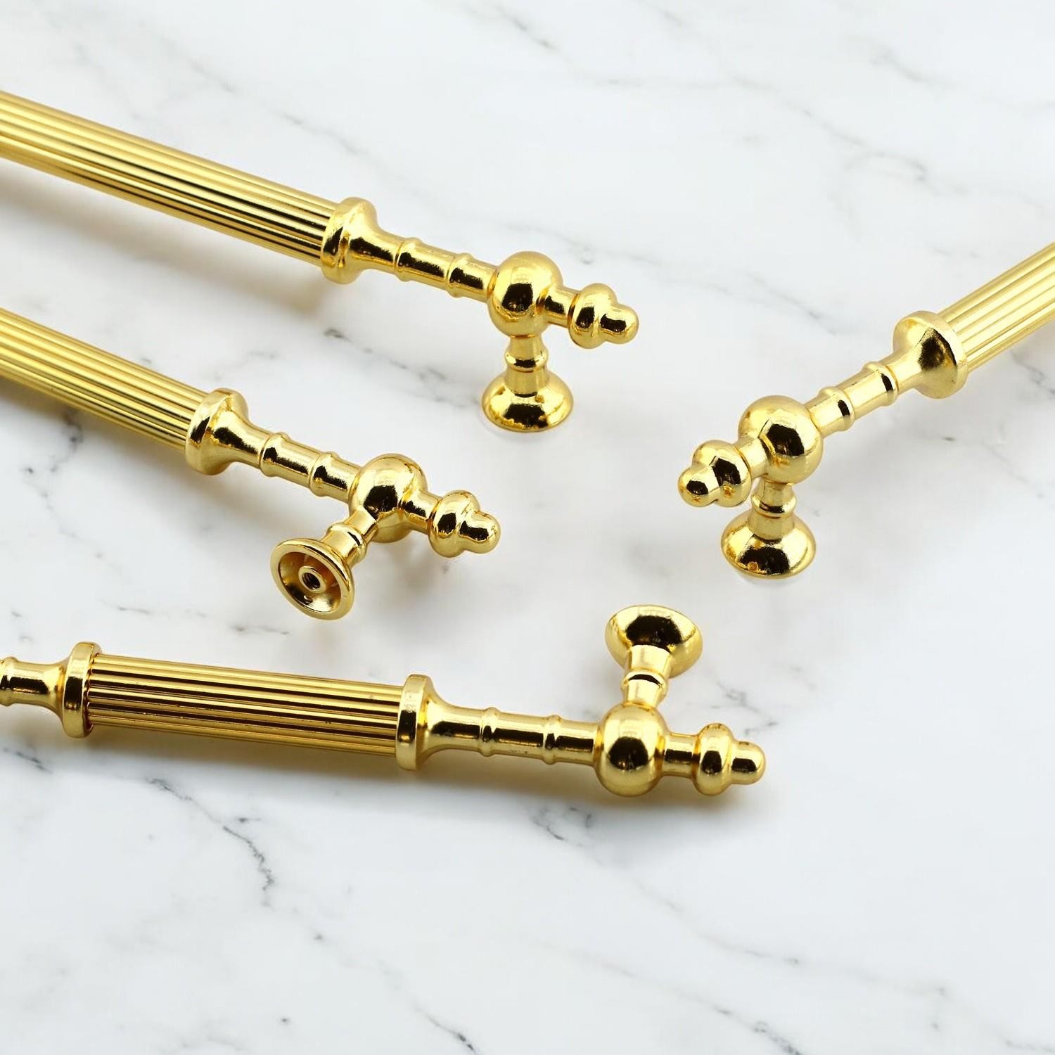 Kader Gold Metal Kulp 128 mm- 12.8 cm Mobilya Çekmece Mutfak Dolabı Dolap Kulpları Kulbu Kulpu Altın