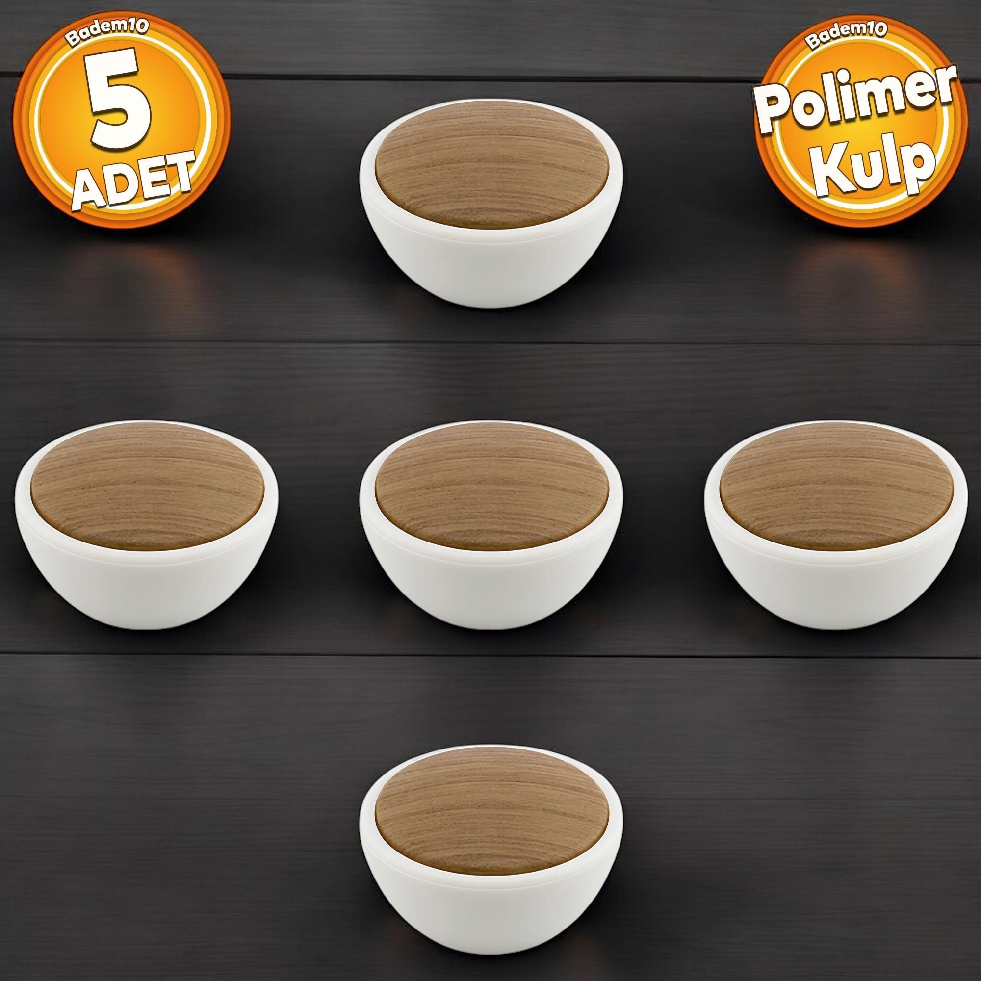Piyano Polimer Düğme Kulp Dışbükey Aytaşı Ceviz Dolap Mobilya Mutfak Çekmece Kulpu Kulbu 5 ADET