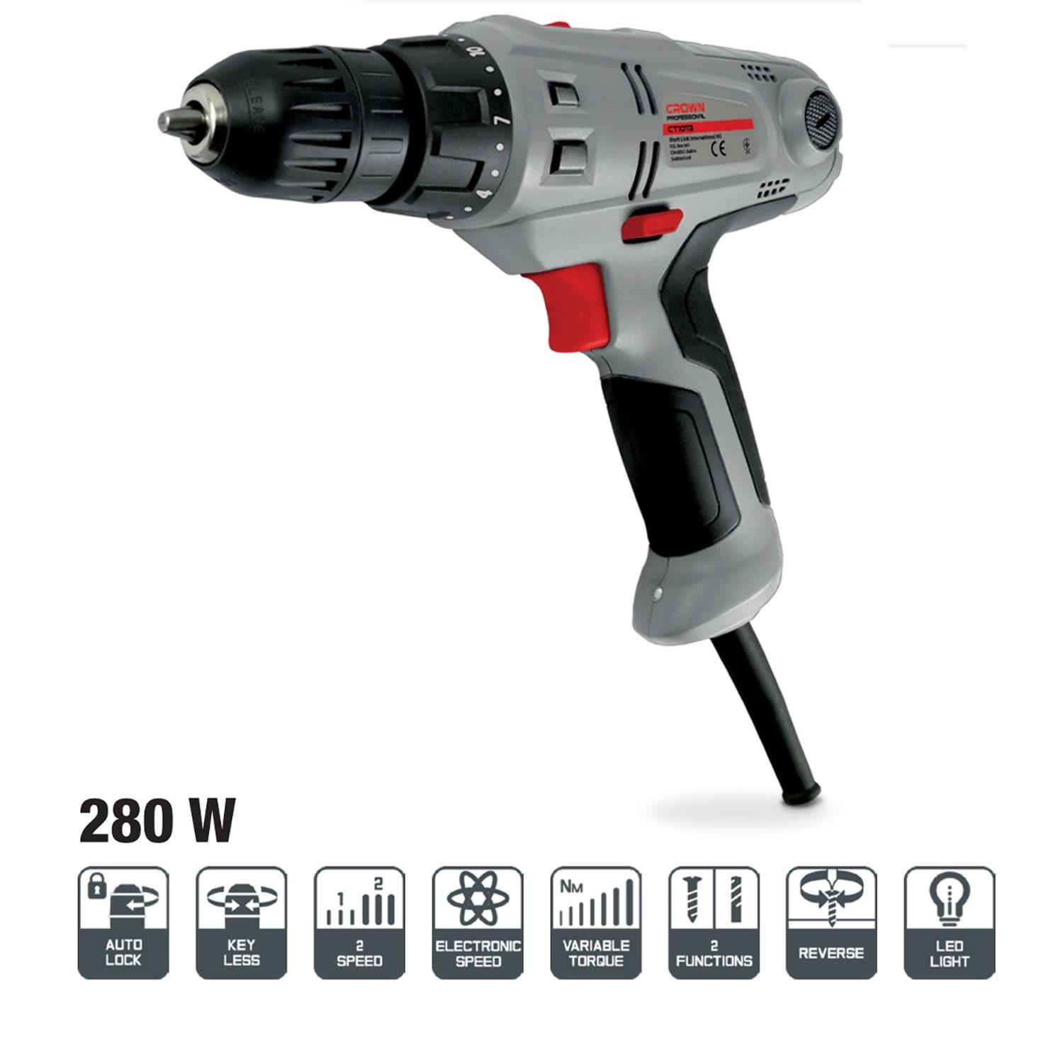 Crown CT10113 Tork Ayarlı Matkap Vidalama 230W