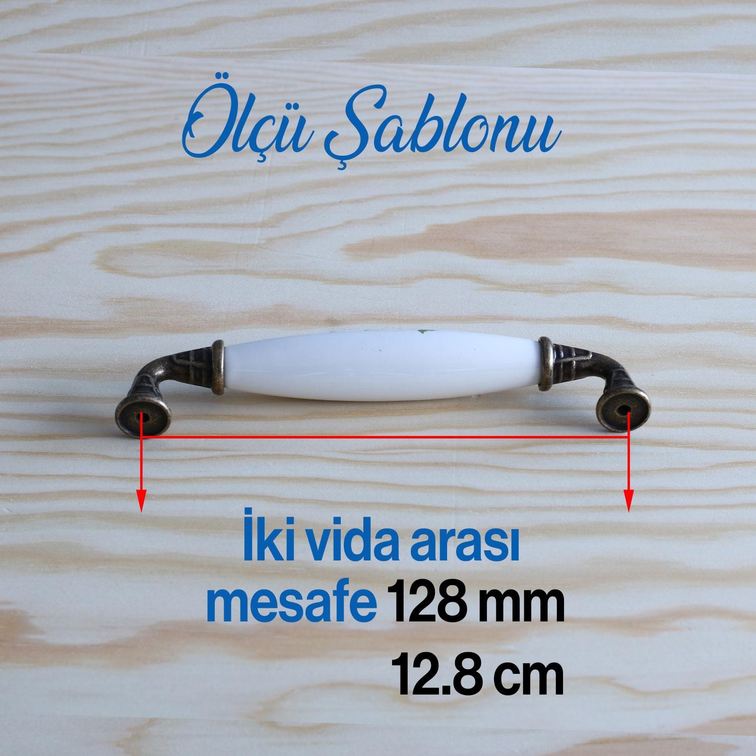 Gerçek Porselen Mobilya Mutfak Çekmece Dolap Kapak Dolabı Kulbu Kulpu Kulpları Beyaz 128 Mm-12.8 Cm