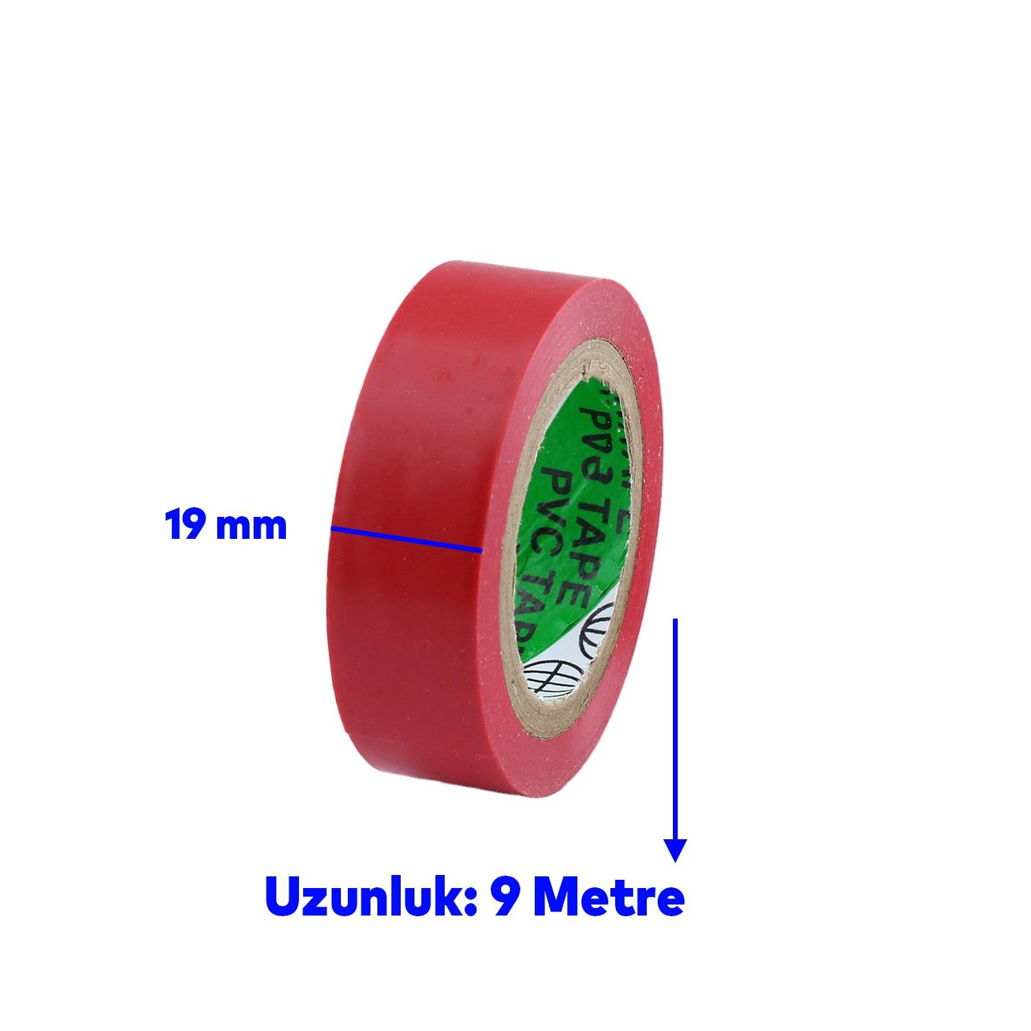 Elektrikçi Bandı Siyah Kırmızı Beyaz Yeşil Sarı İzole Elektirik Bant Bandı Pvc Geniş 19 mm 10 YDS