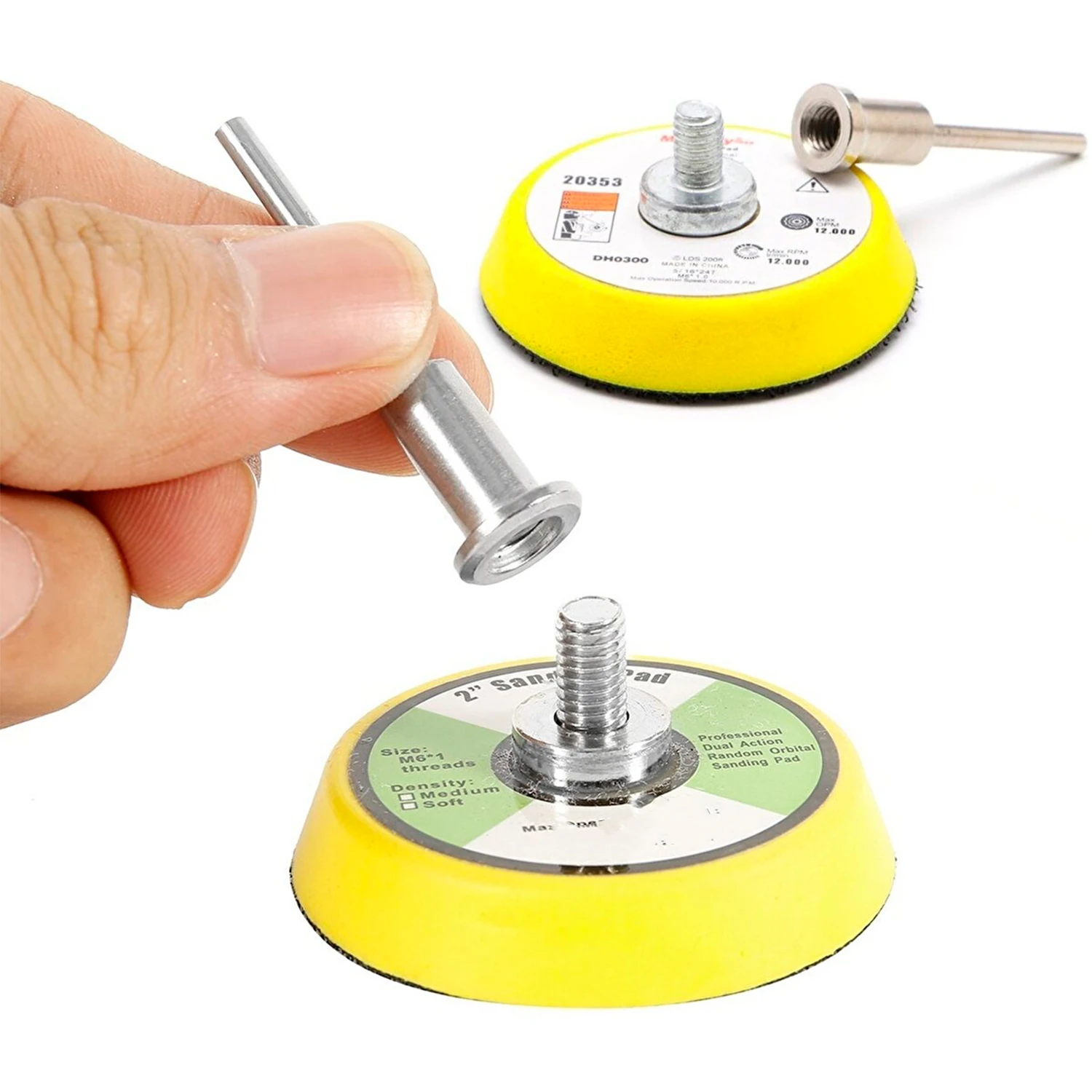 Pimli Mini 53'lü Cırt Zımpara Seti 50 mm Taban Matkap Uyumlu 80 120 320 600 800 Kum Karışık Grit