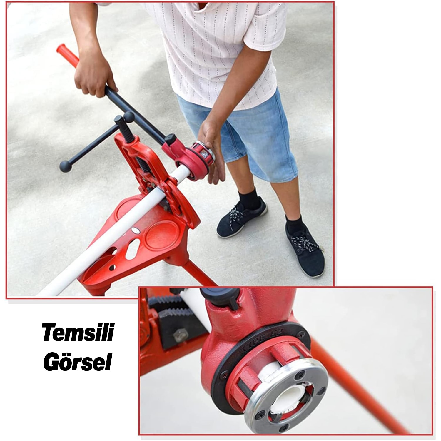 (1 Adet) Manuel Diş Açma Pafta Kafası 1" Dahili Kesici Diş Açma Bıçaklı Boru Paftası 1/2" Maksimum
