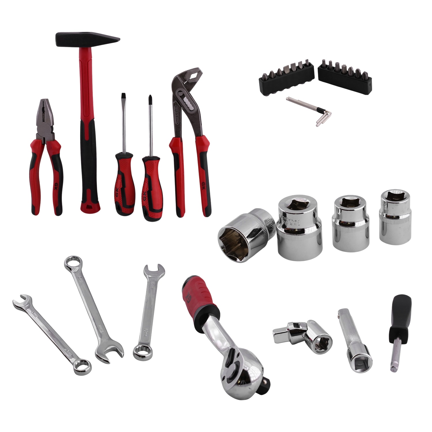 Lokma Anahtar Takımı 58 Parça Pense Tornavida Seti 1/2 3/8 1/4 Yıldız Tork Düz Set Bits Uç Allen Set