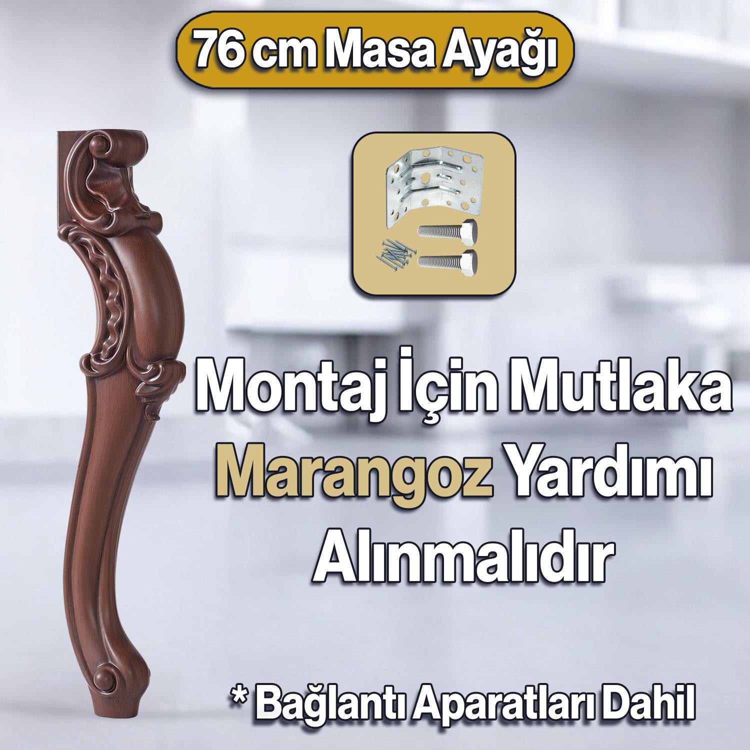 Valenta Masa Dresuar Ayağı 76 cm Plastik Ayak Mutfak Yemek Masası Mobilya Ayakları Ahşap Desenli