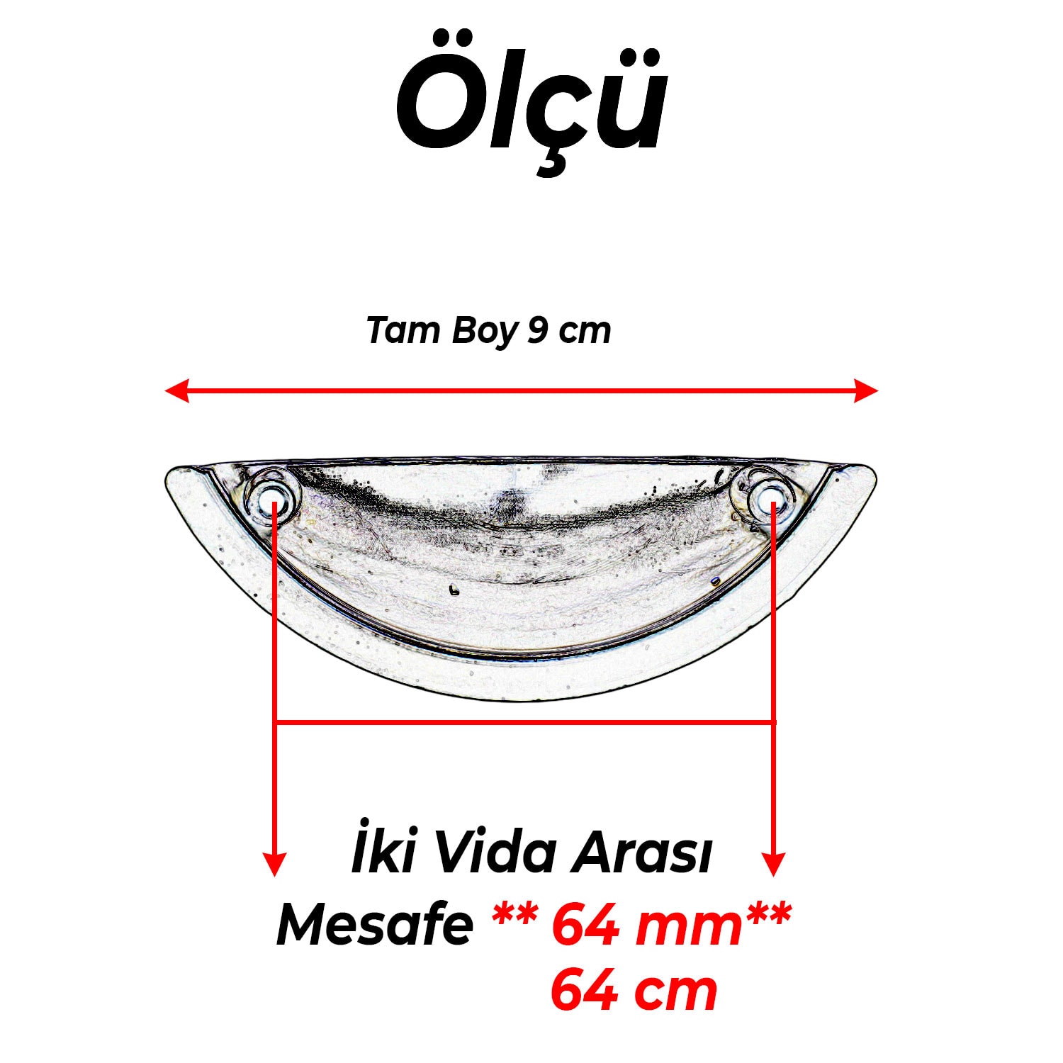 Çanak Kulp 64 mm Antik Bakır Renk Metal Mobilya Çekmece Dolap Kapak Kulpu Modern Mutfak Kulpları