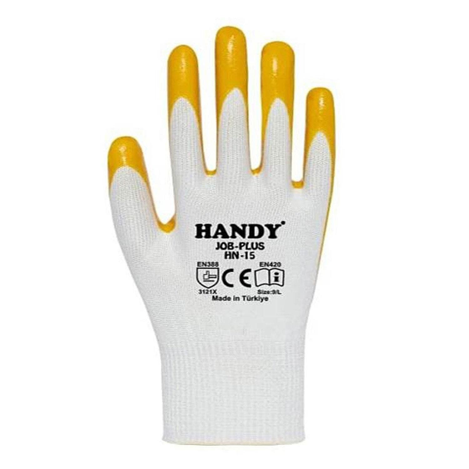 Handy HN-15 Nitril Kaplama İş Eldiveni Sanayi İnşaat Usta Eldiven 10/XL (1 ÇİFT)