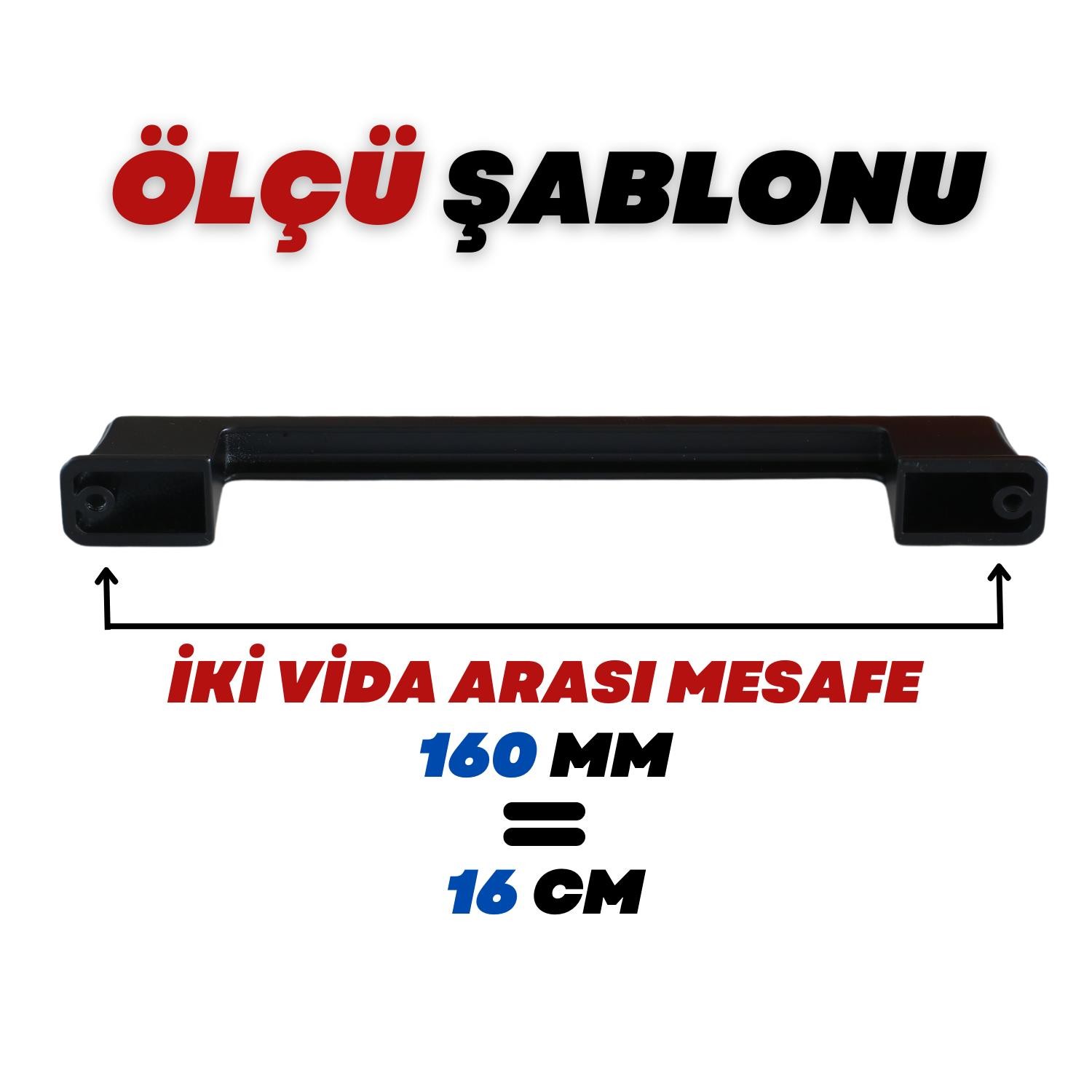 Cemre Kulp 160 mm Siyah Metal Mutfak Mobilya Çekmece Mutfak Dolap Dolabı Kulpları Kapak Kulbu 16 cm