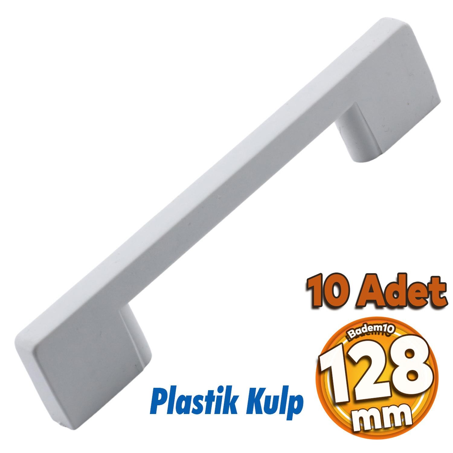 10 Adet Plastik Kulp Köprü Mobilya Mutfak Dolabı Çekmece Dolap Kulpları Kapak Kulpu Beyaz 128 mm