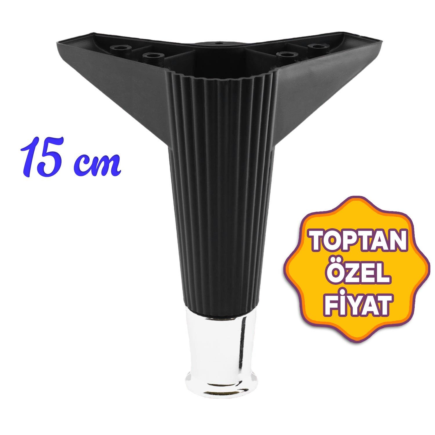 Elista Lüks Mobilya Kanepe Koltuk Baza TV Ünitesi Ayağı Ayakları 15 cm Siyah Krom Toptan Satış