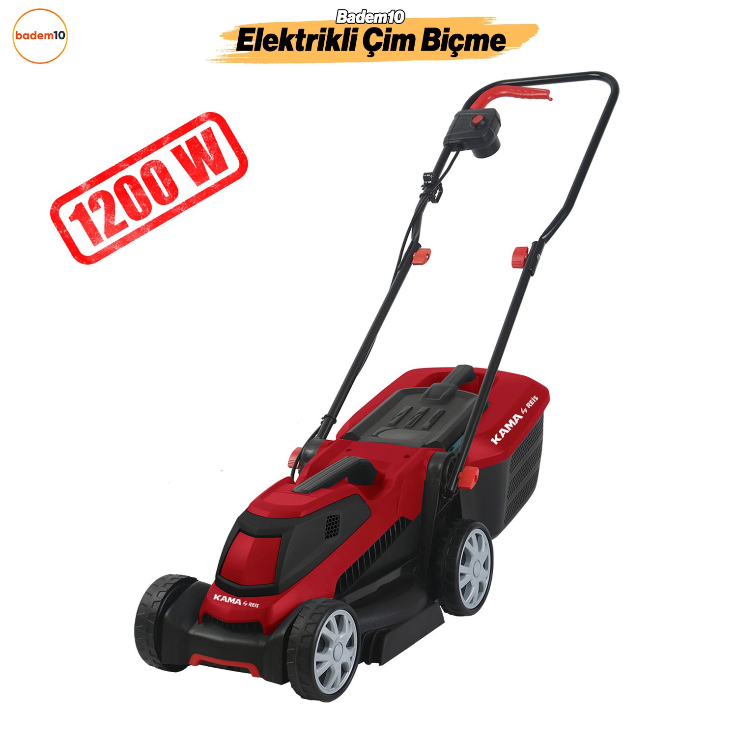 Kama ECBM32 Elektrikli Çim Biçme Makinası Çim Kesme Makinesi 1200 W