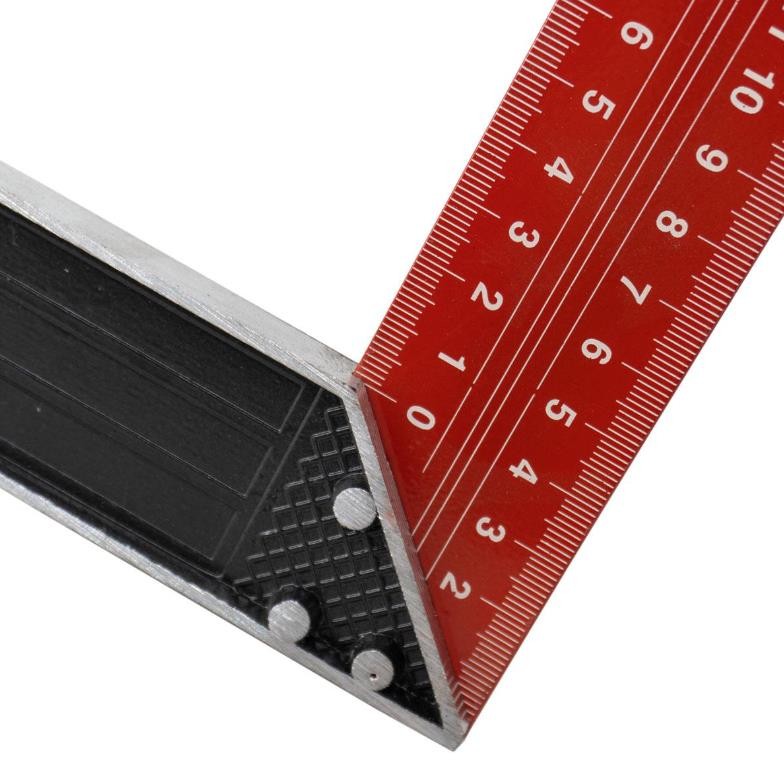 200 mm 20 cm Alüminyum Marangoz Gönye Metal Gövde Açılı Ölçüm Cetveli Ahşap İnşaat Hassas Gönye