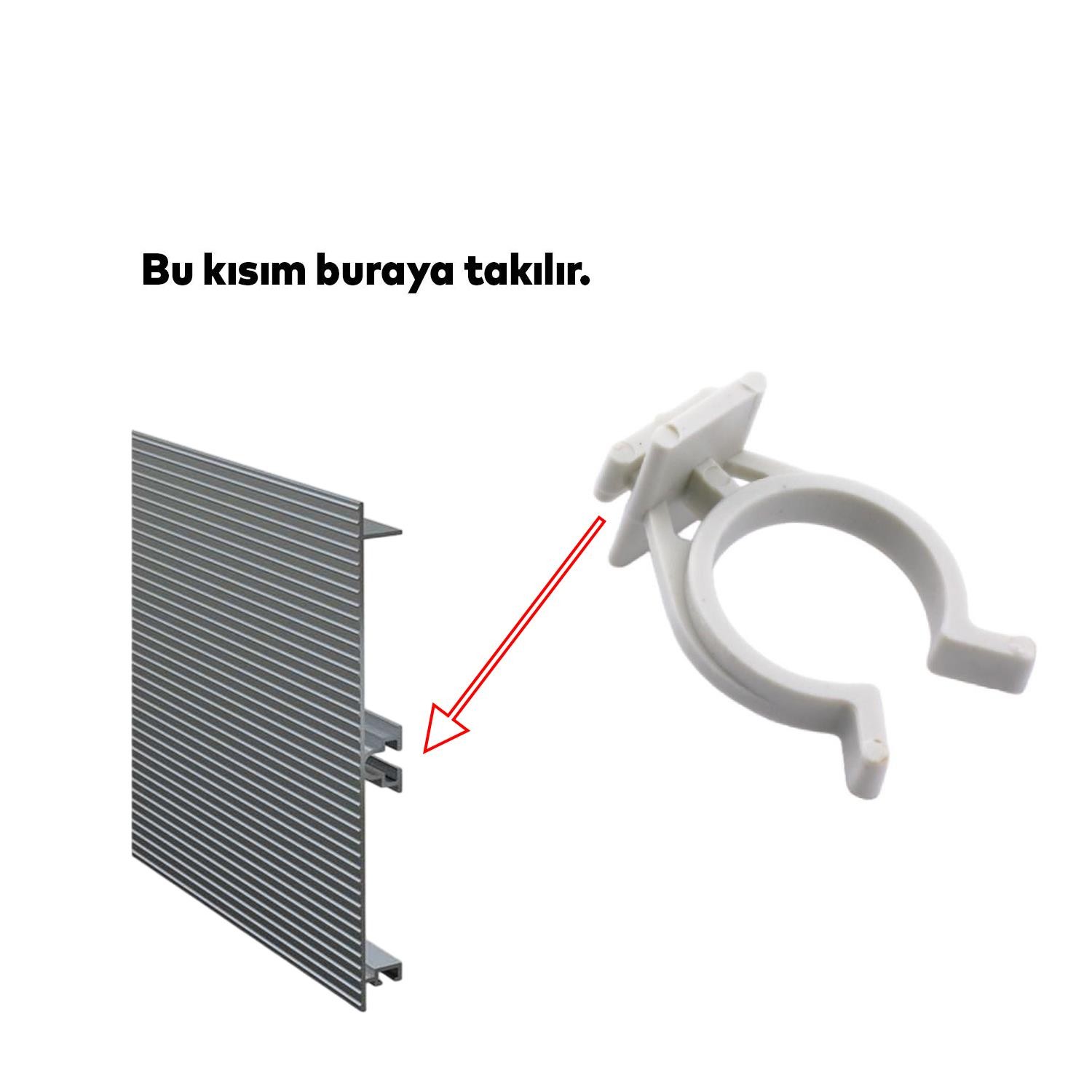 Alüminyum Baza Klipsi Mutfak Dolap Tezgah Alt Kısım Kapatma Klips Mobilya Ayak Tutucu Toka 6 Adet