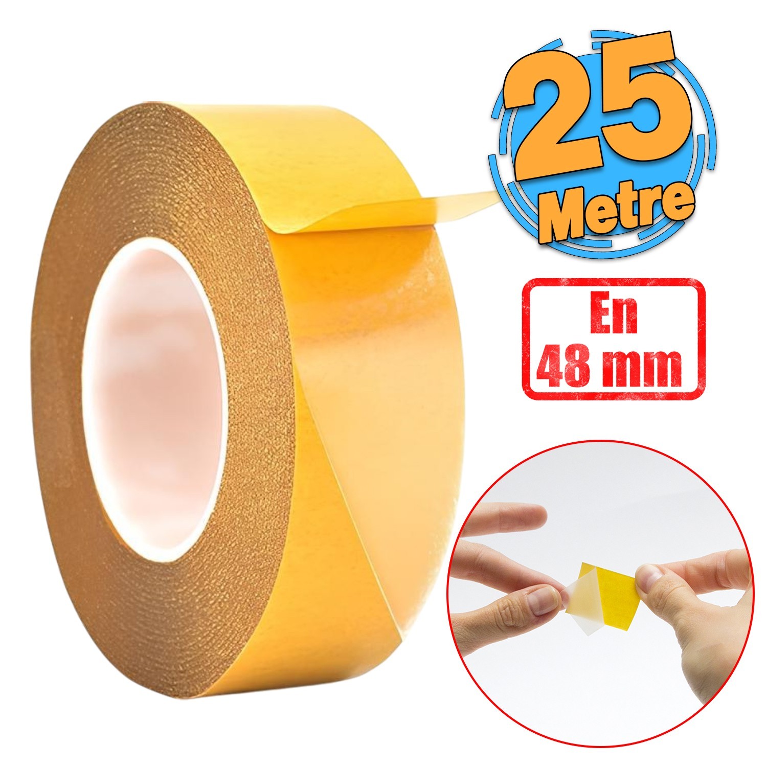 Çift Taraflı Filmik Film Şeffaf Bant Şerit Montaj Bandı 48 mm x 25 Metre Çok Amaçlı Güçlü 1 Adet