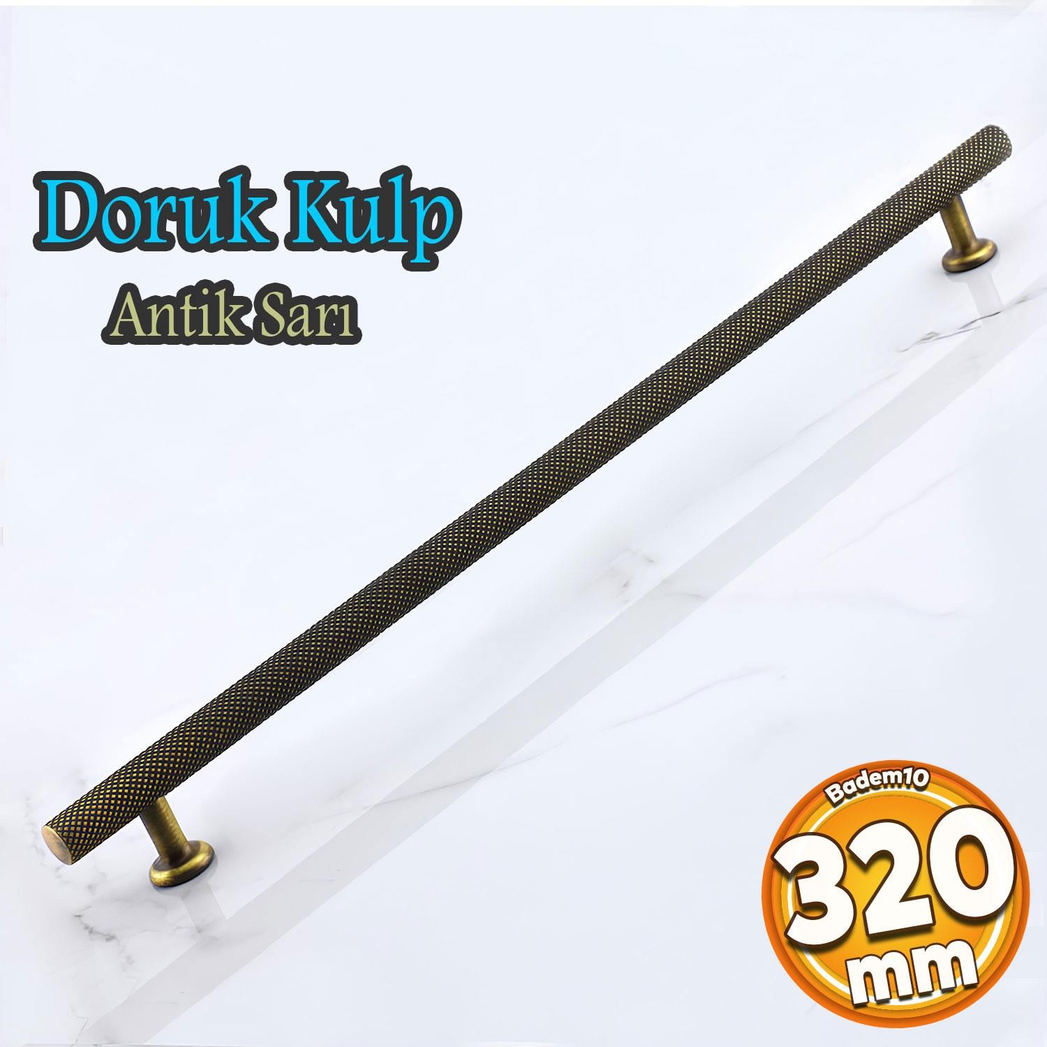 Doruk 320 mm Eskitme Antik Sarı Metal Mobilya Mutfak Çekmece Dolap Dolabı Kulpu Kulbu Kulpları