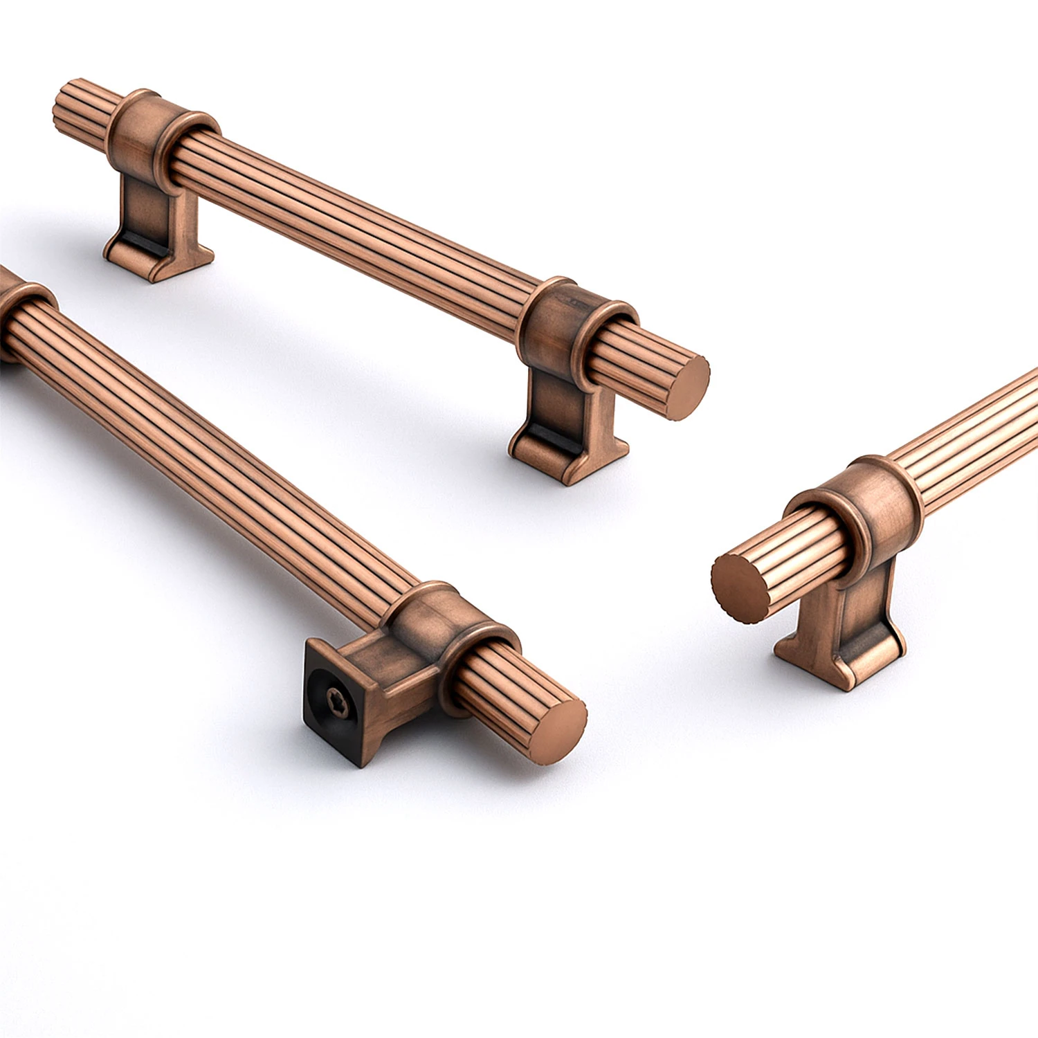 Hisar 320 mm Soft Antik Metal Çizgili Kulp Kulpu Kulpları Mobilya Çekmece Dolap Kapak Dayanıklı