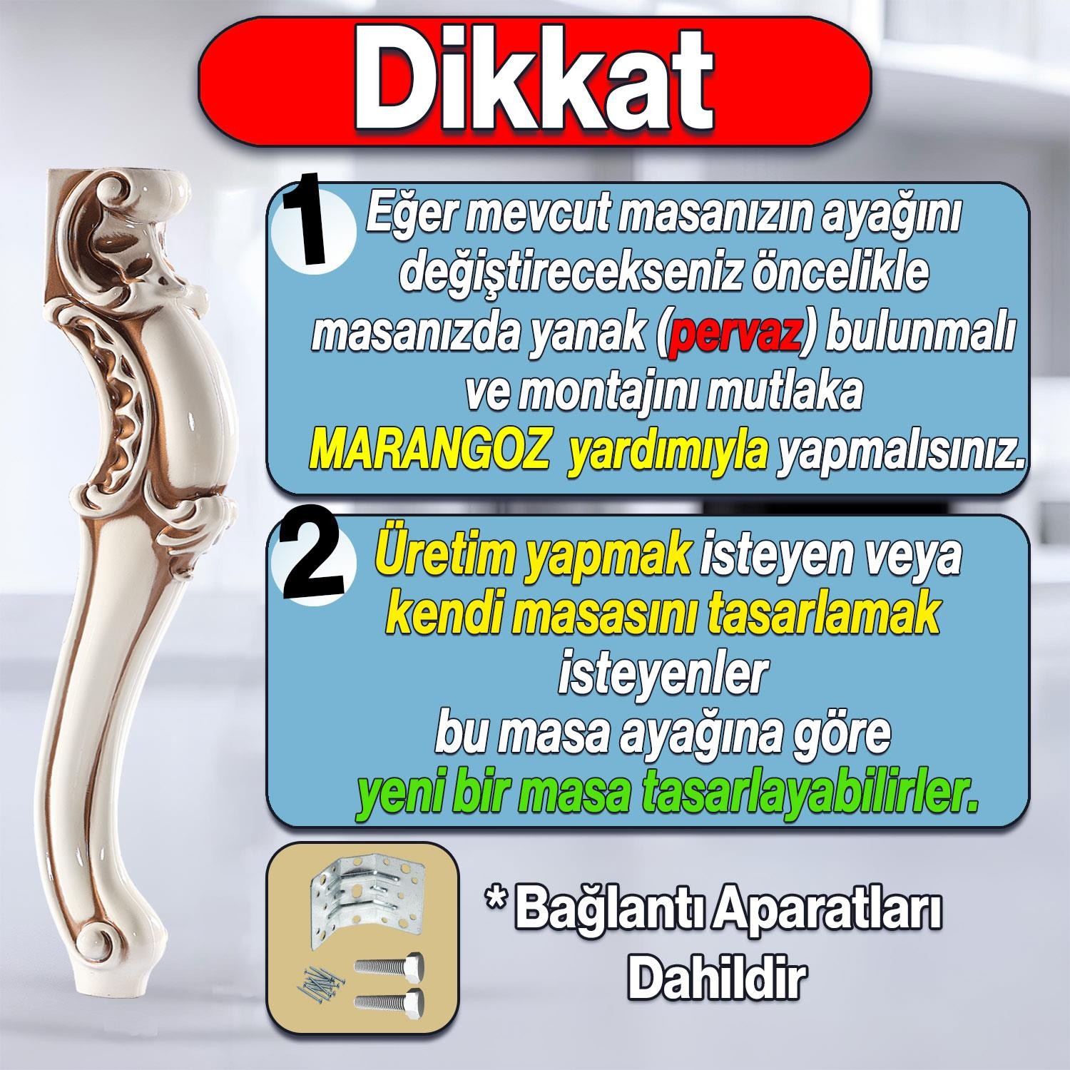 4 Adet Valenta Masa Dresuar Ayağı 76 cm Krem Kahverengi Ayak Mutfak Yemek Masası Mobilya Ayakları