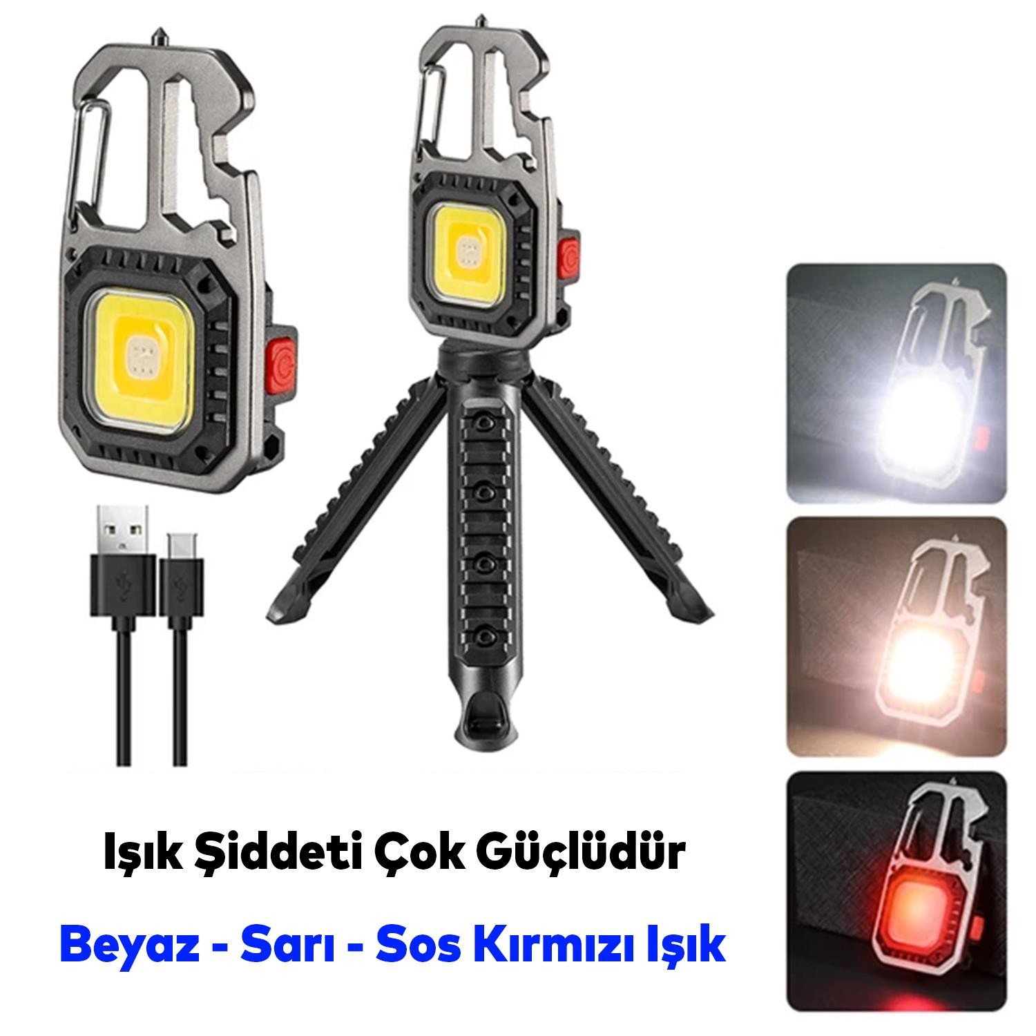 Mini Led El Feneri Anahtarlık Taşınabilir Kamp Lambası Alet Tornavida Şişe Açacağı Sos Işık Cam Kır