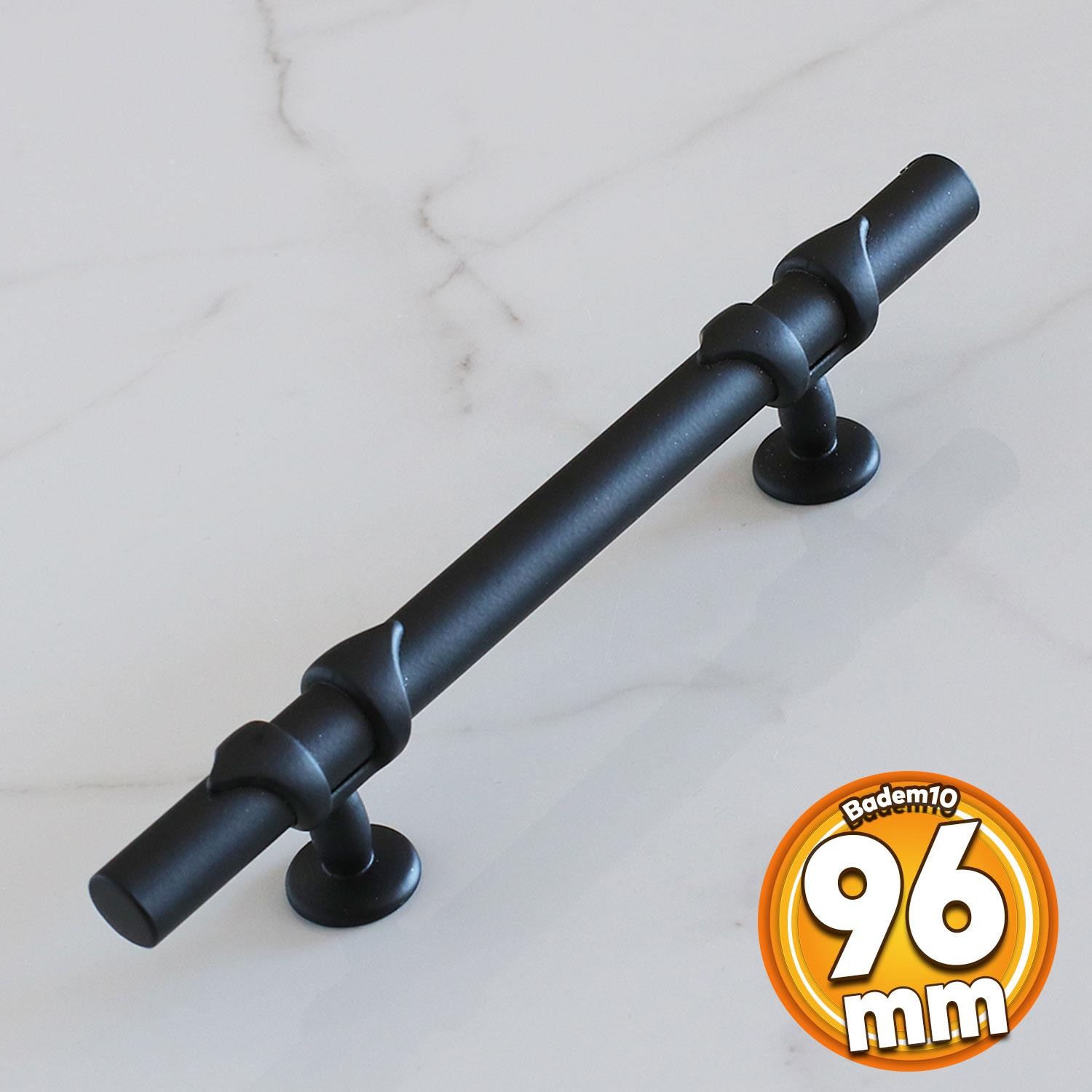 Maça Siyah Metal Kulp 96 mm-9.6 cm Mobilya Çekmece Mutfak Dolabı Dolap Kulpları Kulbu Kulpu