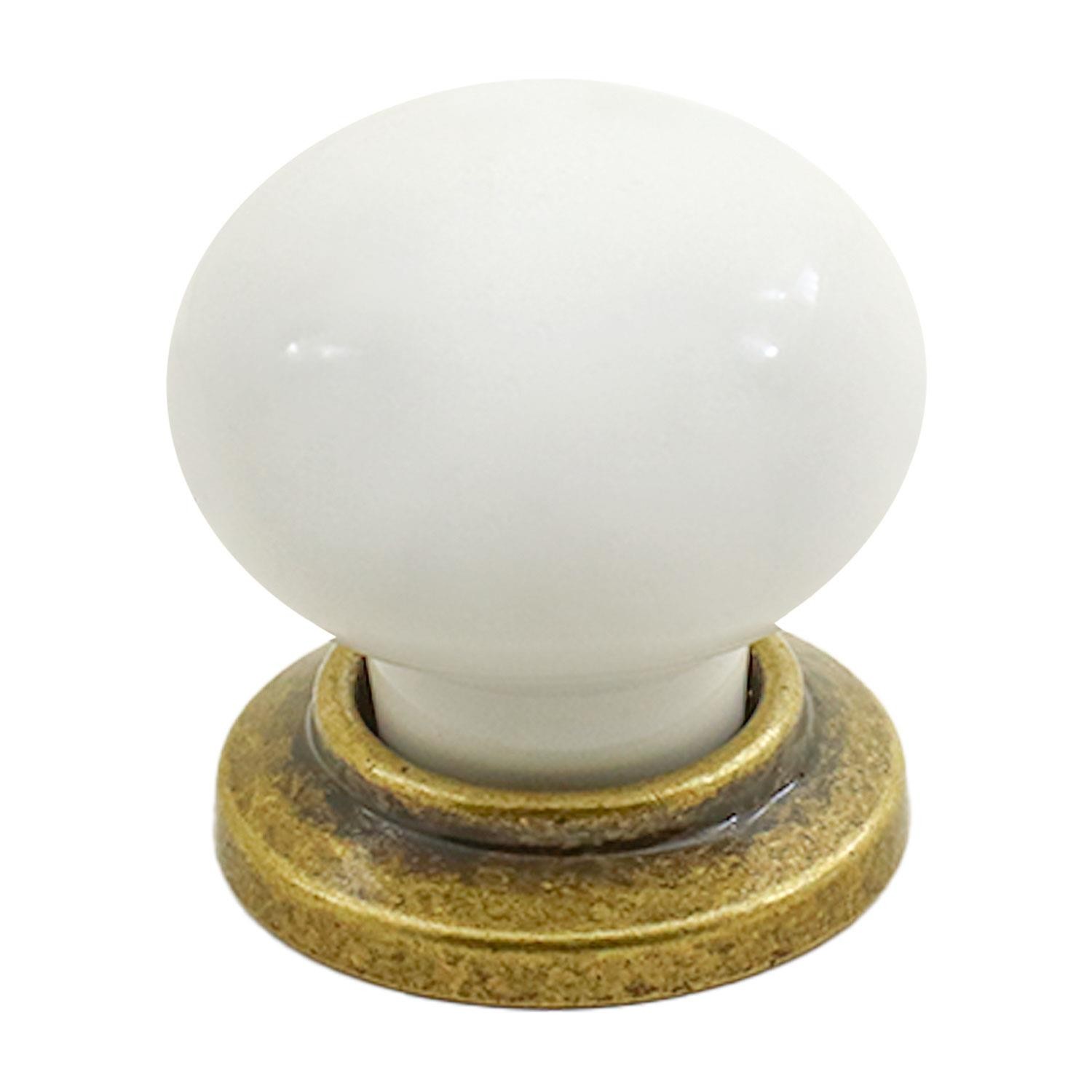 Yıldız Düğme Çekmece Dolap Kapak Kulpu Kulbu Beyaz Antik Sarı Desenli Porselen Kulp