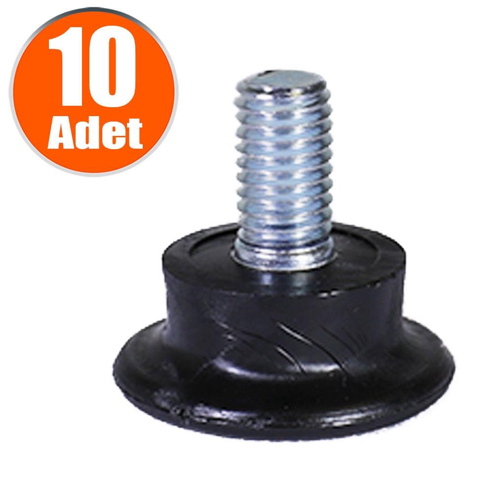 Nobel Bingo Rotil Ayak M8 Civatalı 25 mm Siyah Profil Ayağı 2.5 cm (10 ADET)