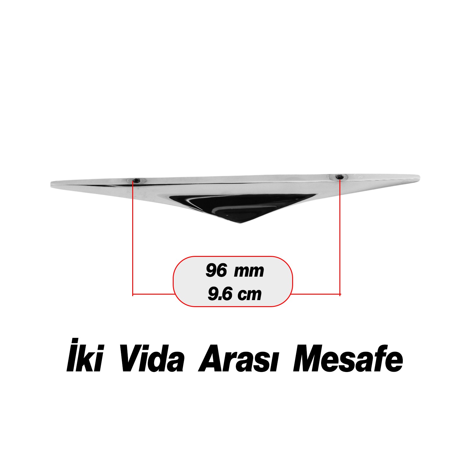 Olivin Krom Renk Metal Kulp 96 mm - 9.6 cm Mobilya Çekmece Mutfak Dolabı Dolap Kulpları Kulbu Kulpu