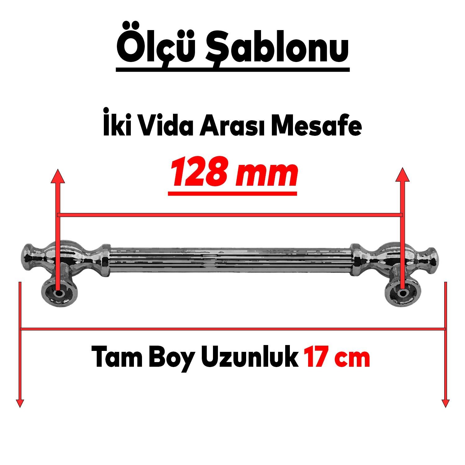 Kesir Mobilya Mutfak Dolabı Çekmece Dolap Kapak Kulpu Kulbu Füme 128 mm Metal Kulp