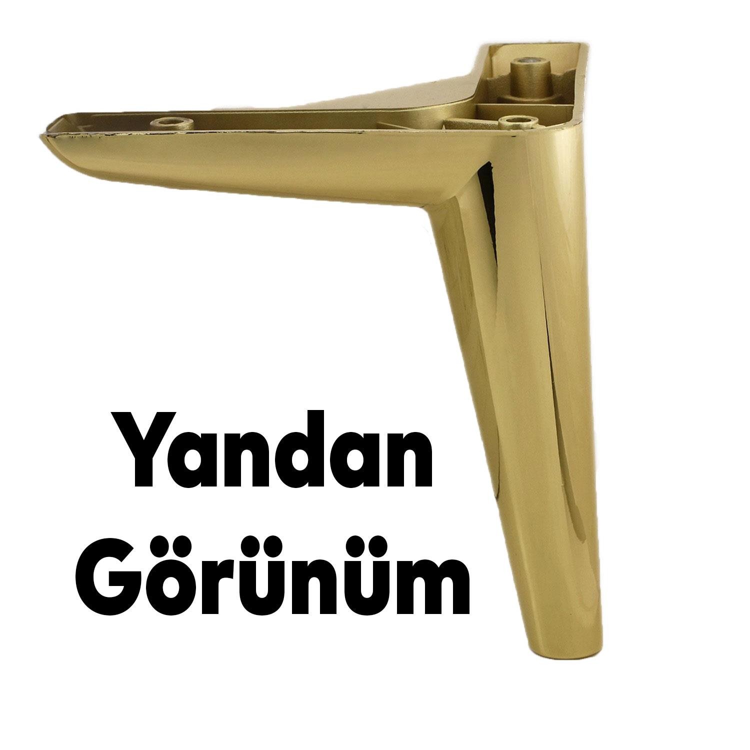 Piko Lüks Mobilya Kanepe Sehpa Tv Ünitesi Koltuk Ayağı 12 Cm Gold Altın Baza Ayakları
