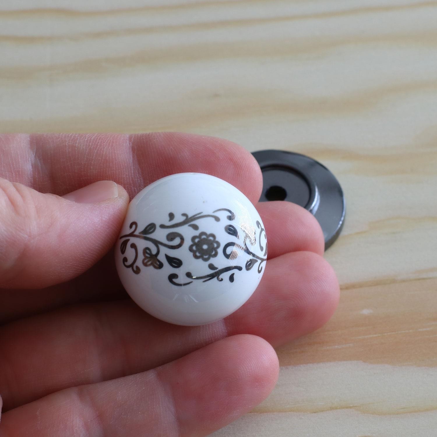 Gerçek Porselen Füme Beyaz Kulp Düğme Mobilya Mutfak Dolabı Çekmece Dolap Kulpları Kapak Kulpu Kulbu