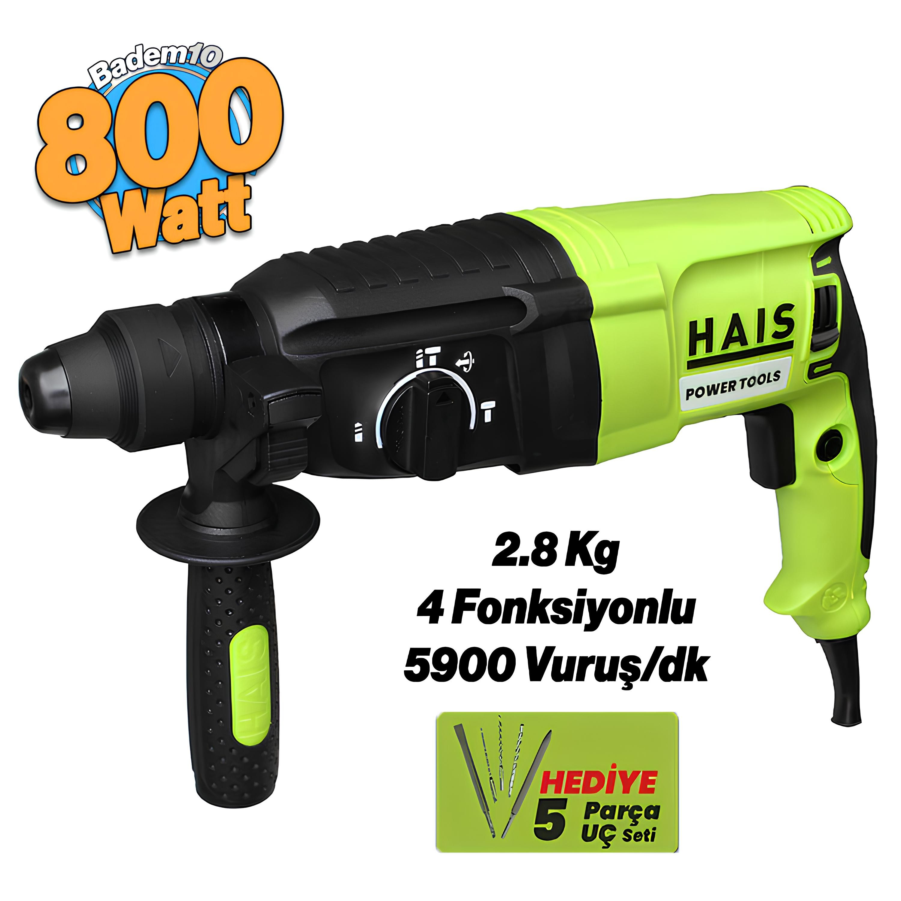 HAIS Z1A-2601SRE 800W Kırıcı Delici Matkap SDS Plus Beton Delme Kırma Darbeli Matkap