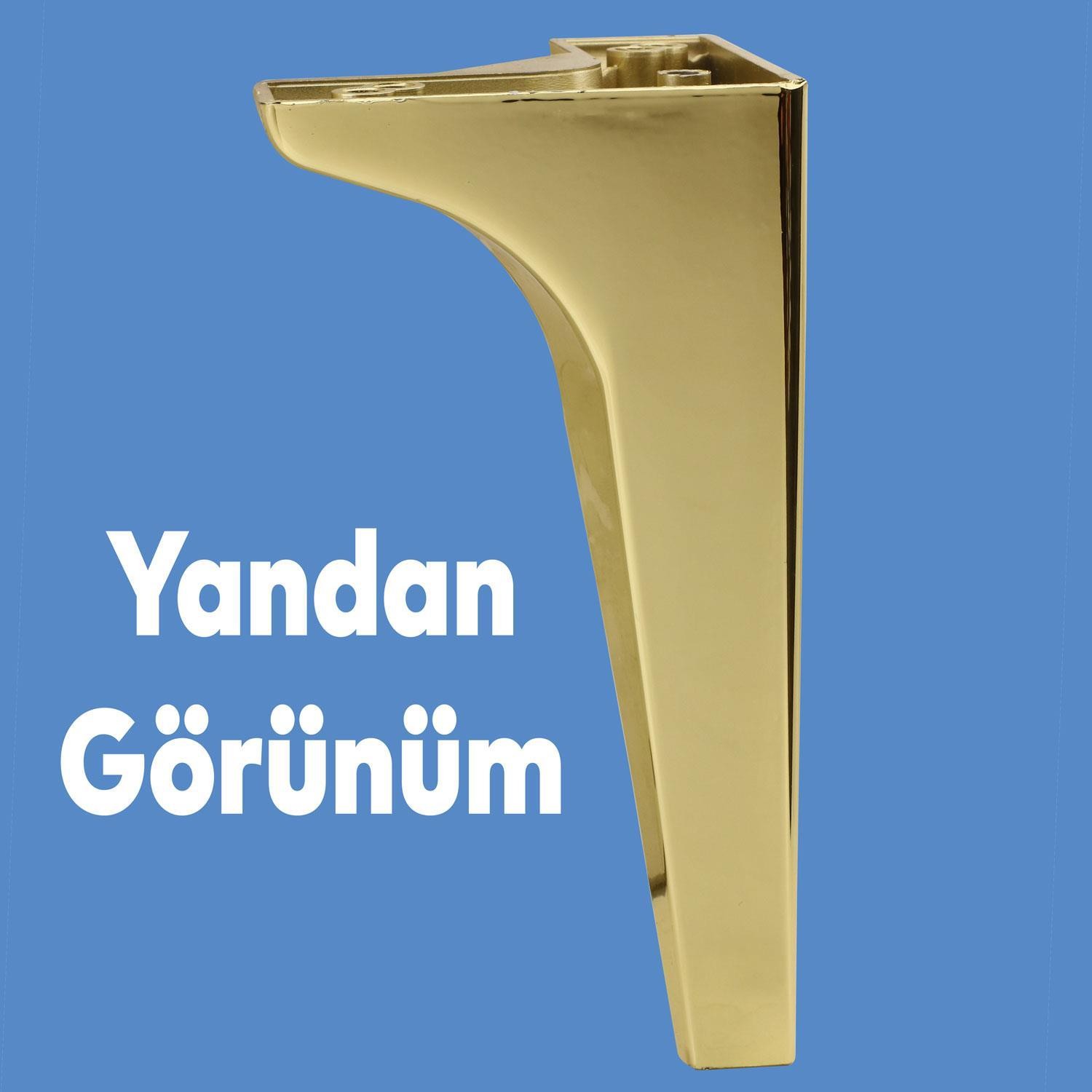 Sedef Lüks Mobilya Kanepe Sehpa TV Ünitesi Koltuk Ayağı 19 cm Gold Altın Baza Ayak 4 ADET