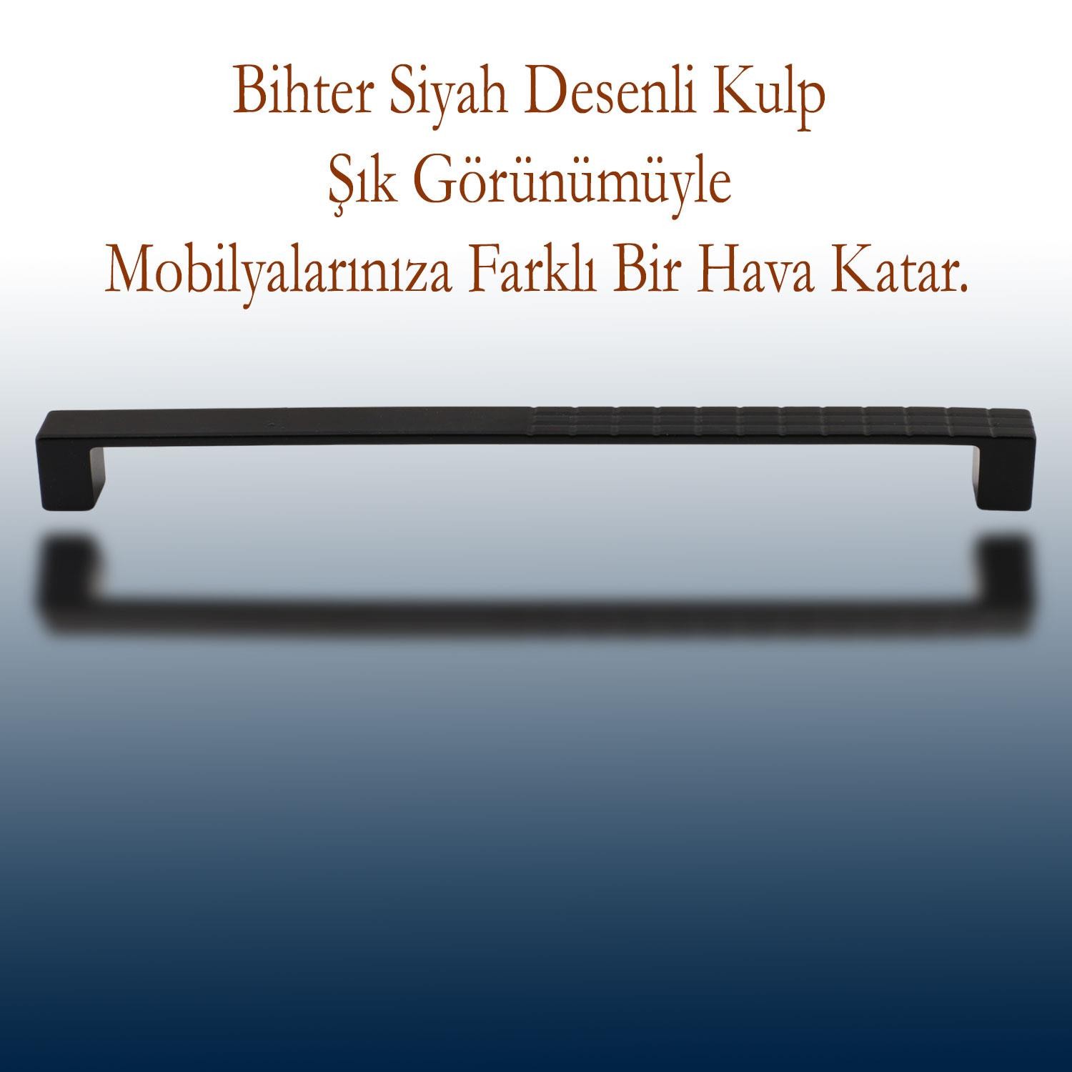 Bihter Mobilya Mutfak Dolabı Çekmece Dolap Kapak Kulpu Kulbu Metal Kulpları Siyah (224 MM-22.4 CM)