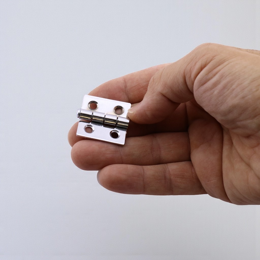 Yaprak Menteşe Metal Gümüş 30x30 mm 2 Adet Set İnce Dolap Mobilya Kapak Menteşe Bağlantı Kapı