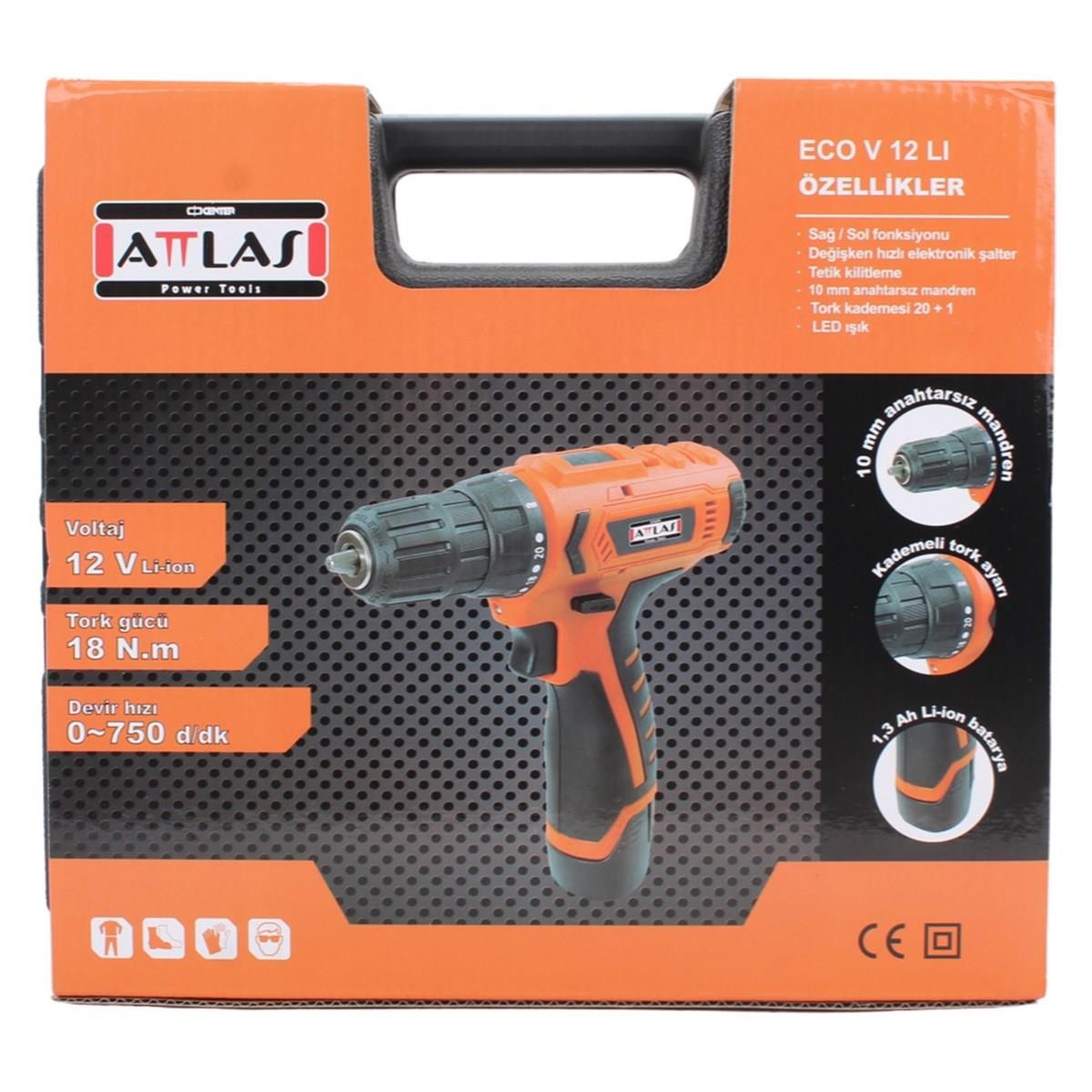 Attlas Eco V 12 Li Çift Akülü Matkap Vidalama Çantalı 12V