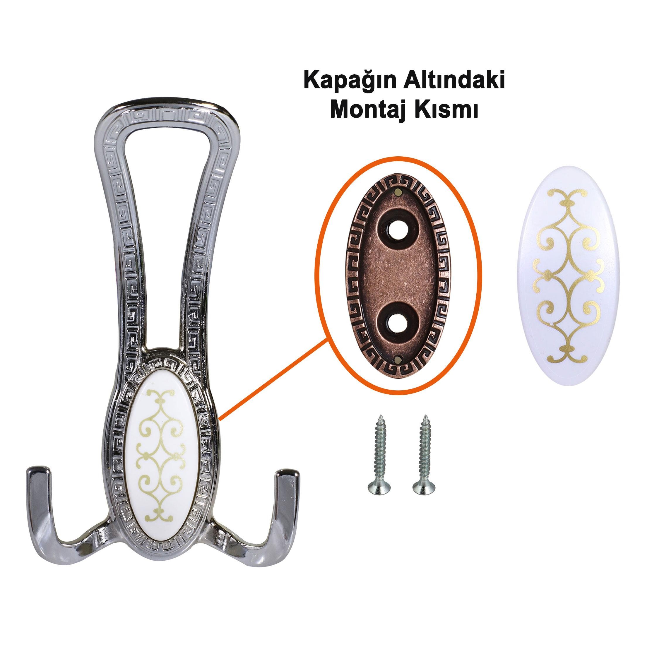 Seçil Krom Metal Portmanto Vestiyer Duvar Dolap Elbise Mobilya Kapı Askısı Askılığı Askılık
