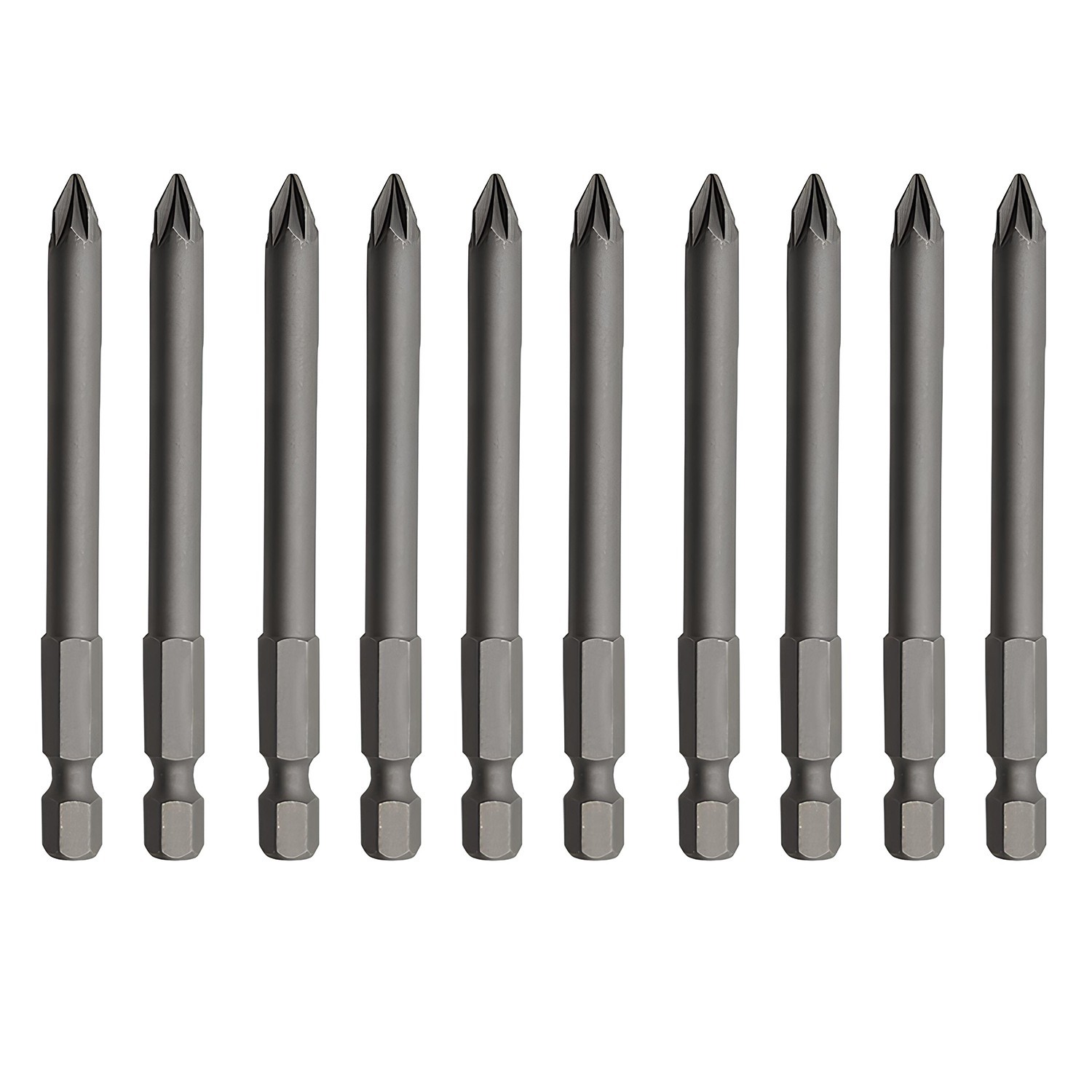 Mıknatıslı Pozidriv Bits Uç PZ2 75 mm 10'lu Set Kutulu Manyetik 1/4" Matkap Ucu 7.5 cm Uzunluk