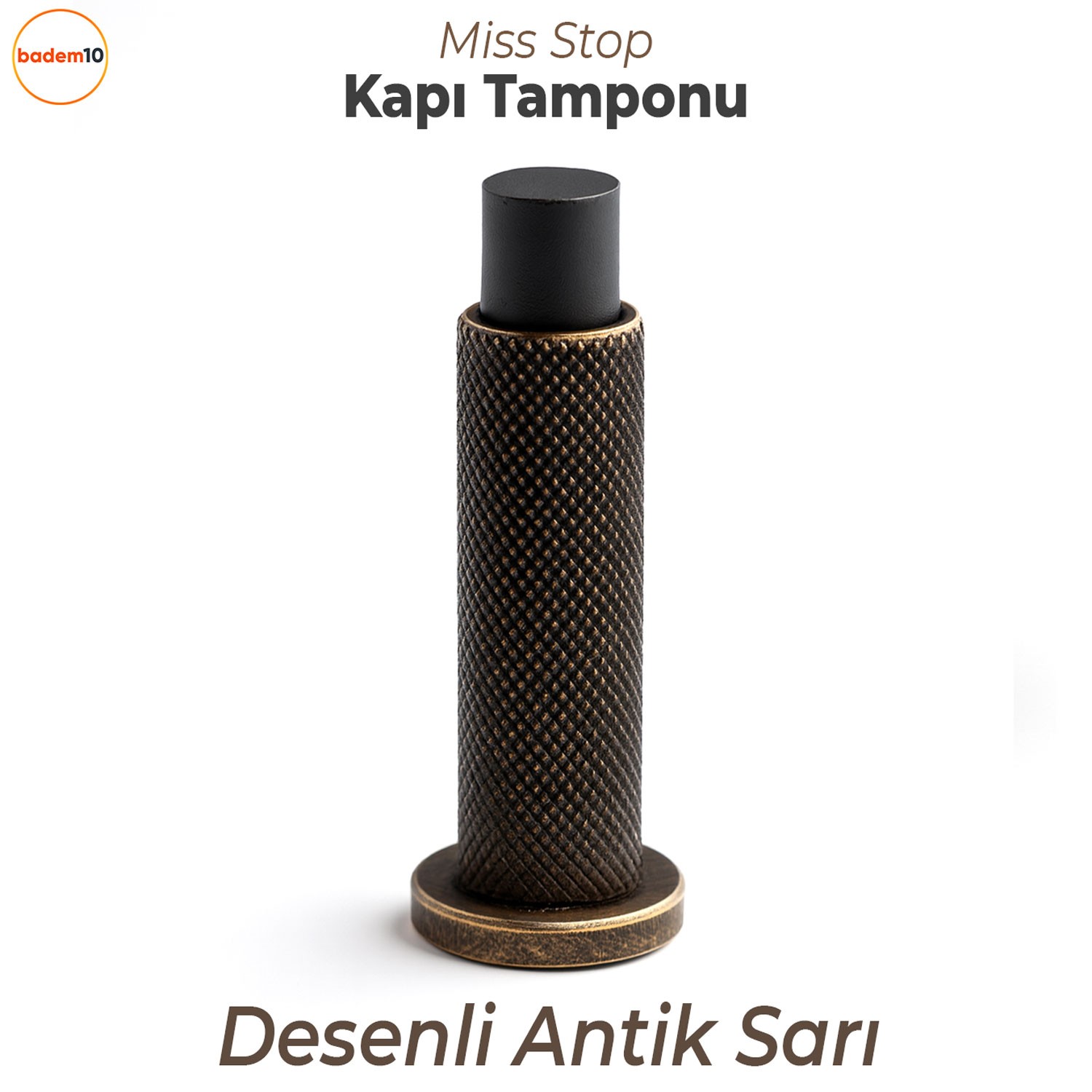 Kapı Stoperi Tamponu Antik Sarı Vidalı Metal Tutacağı Tutucu Kapı Arkası Duvar Kolu Stopu Takozu