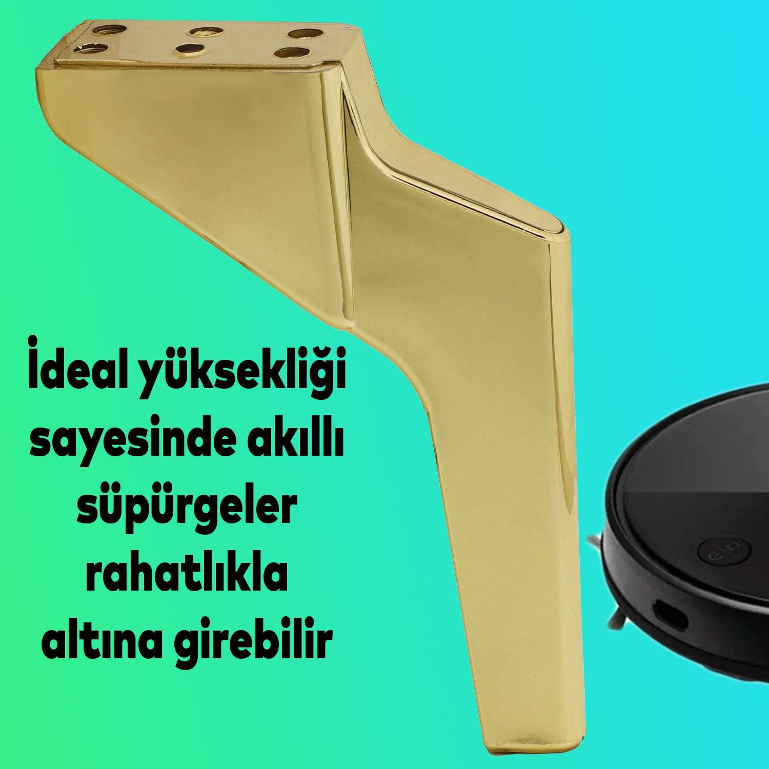 Logan Lüks Mobilya Kanepe Tv Ünitesi Konsol Koltuk Ayağı 19 Cm Plastik Gold Altın Ayakları