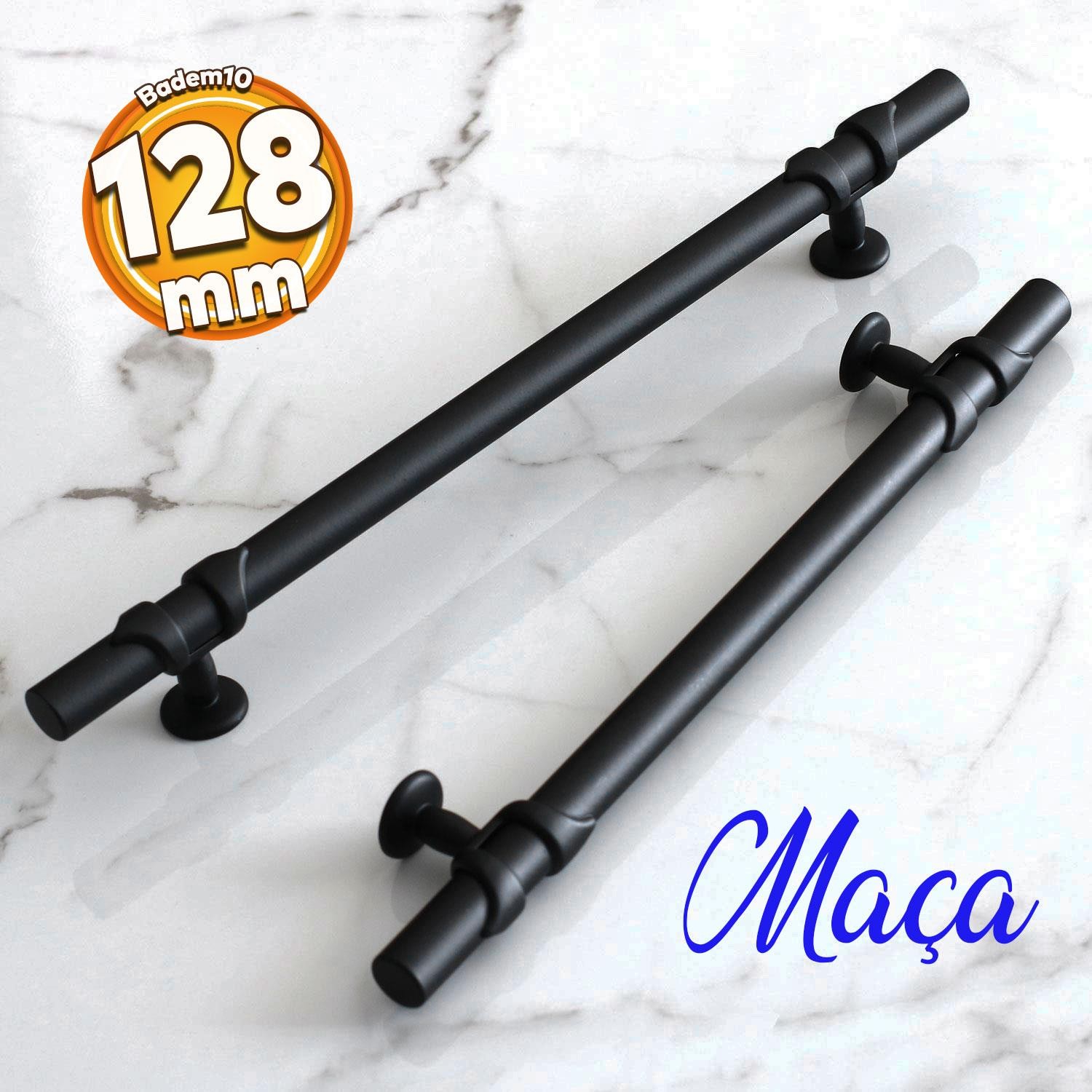 Maça Siyah Metal Kulp 128 mm-12,8 cm Mobilya Çekmece Mutfak Dolabı Dolap Kulpları Kulbu Kulpu