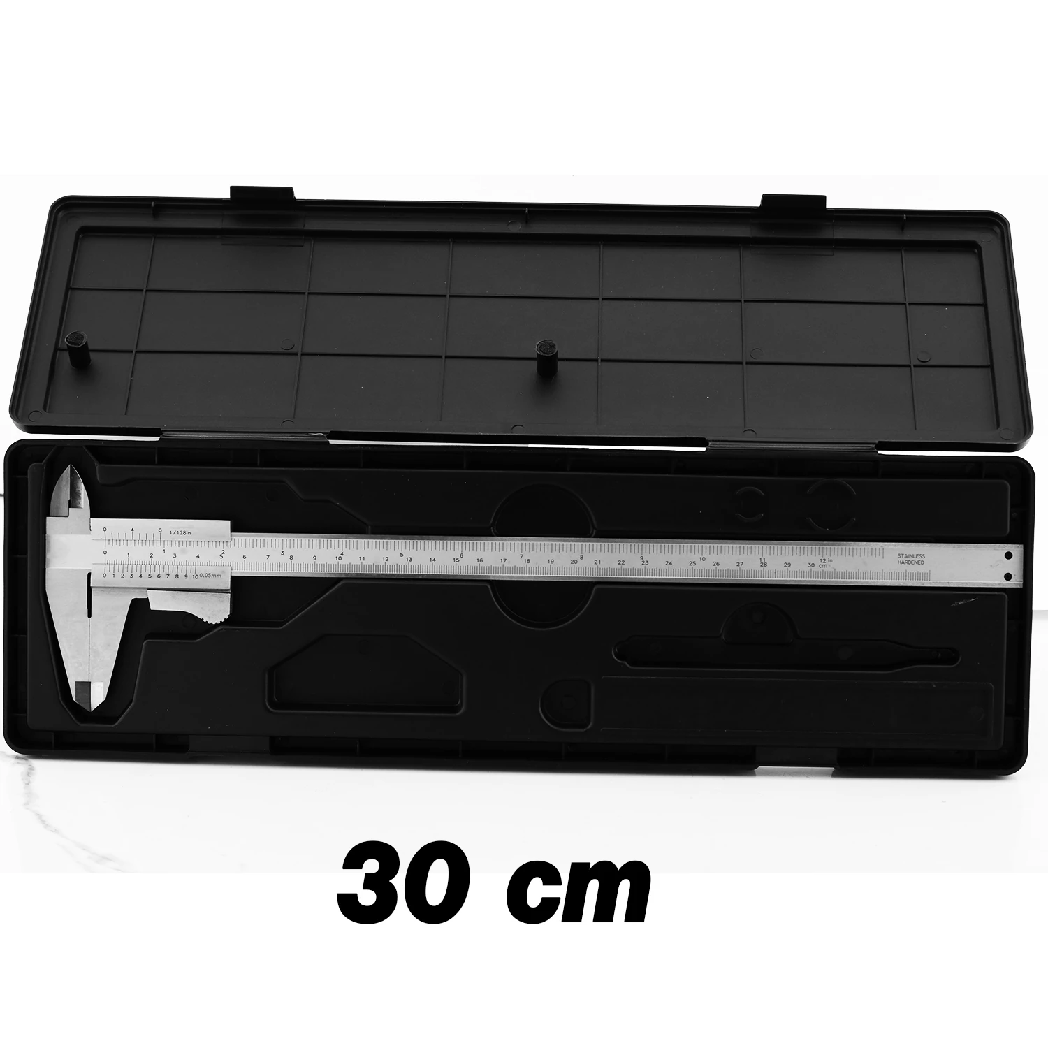 (0.05 Hassasiyet) 300 mm Kilitli Mekanik Kumpas Monoblok Metal Gövde İç Dış Derinlik Ölçüm Aleti