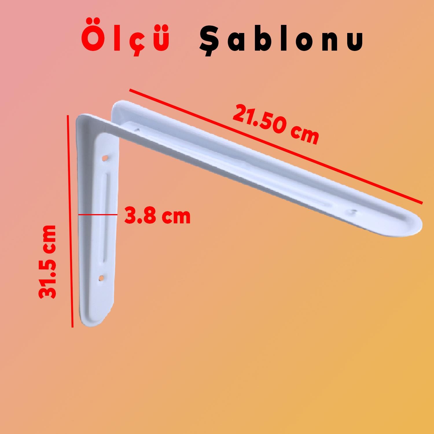 Raf Altı Raf Tutucu Ayak Ferforje Beyaz Klas  31.5 x 21.5 cm 2 ADET (No:4)