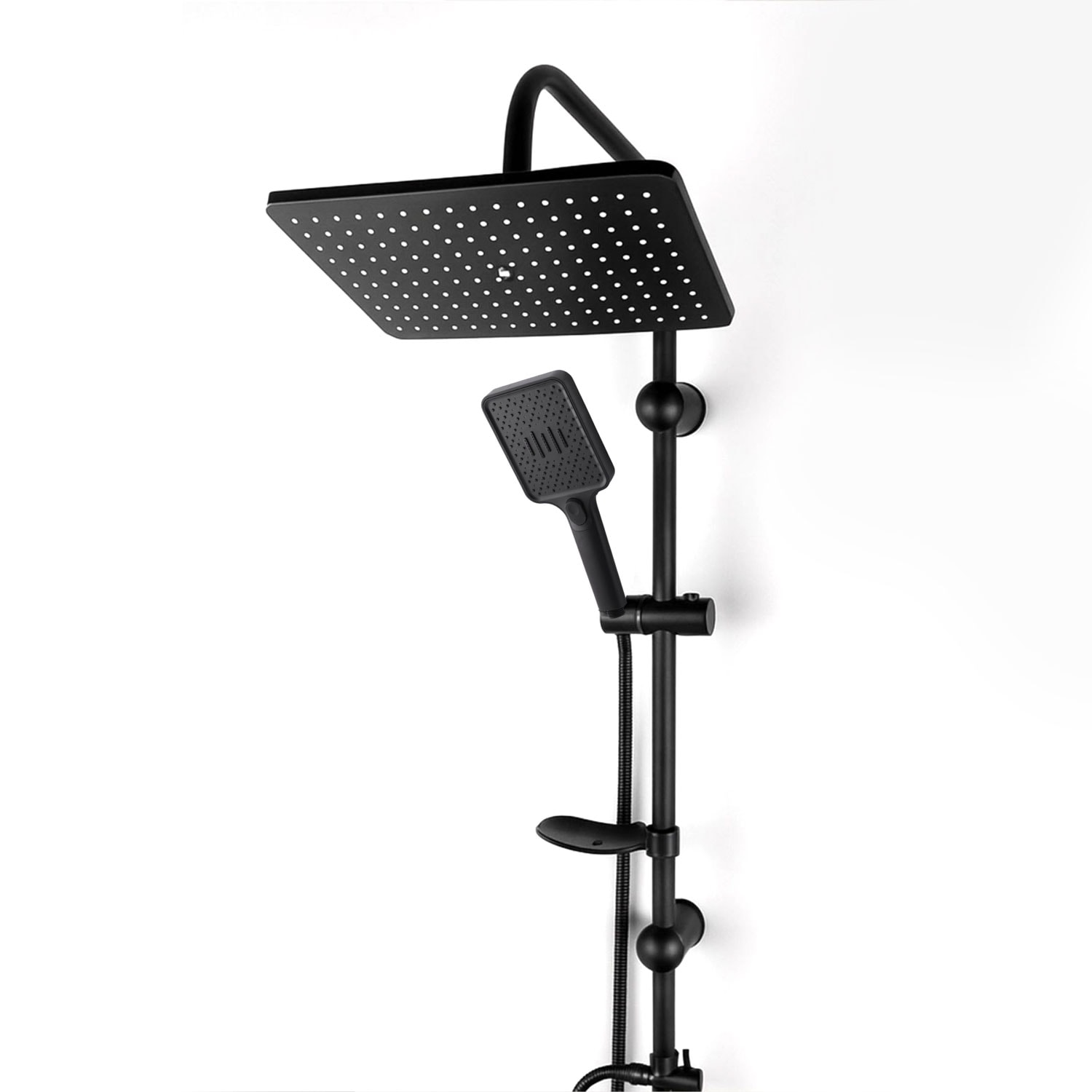 Robot Duş Seti Tam Takım Siyah Lüks Yağmurlama Çok Fonksiyonlu El Duşu Başlıklı Vidalı Duş Sistemi