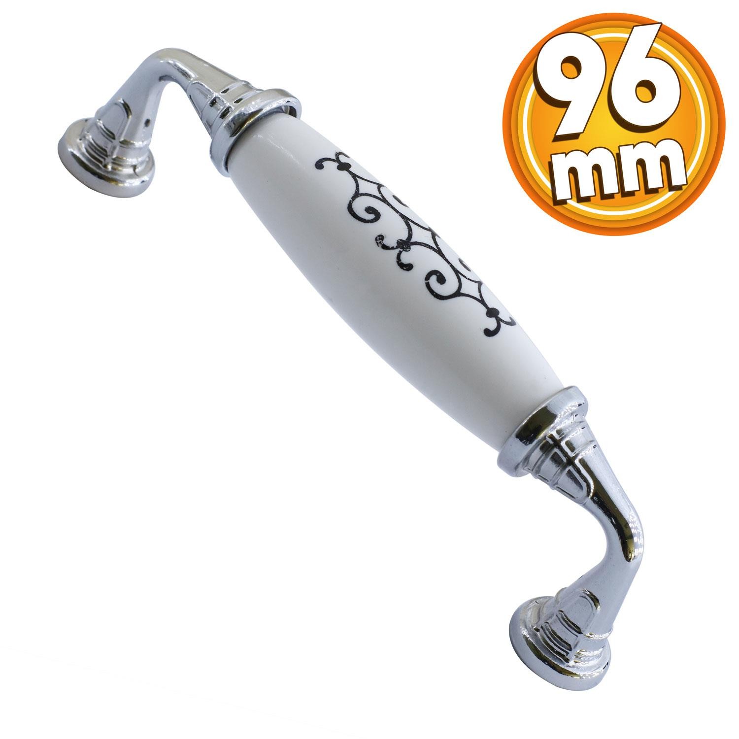 Sude Mobilya Çekmece Mutfak Dolap Dolabı Kapak Kulpu Kulbu (96 MM-9.6 CM) Polimer Krom Renk Kulpları