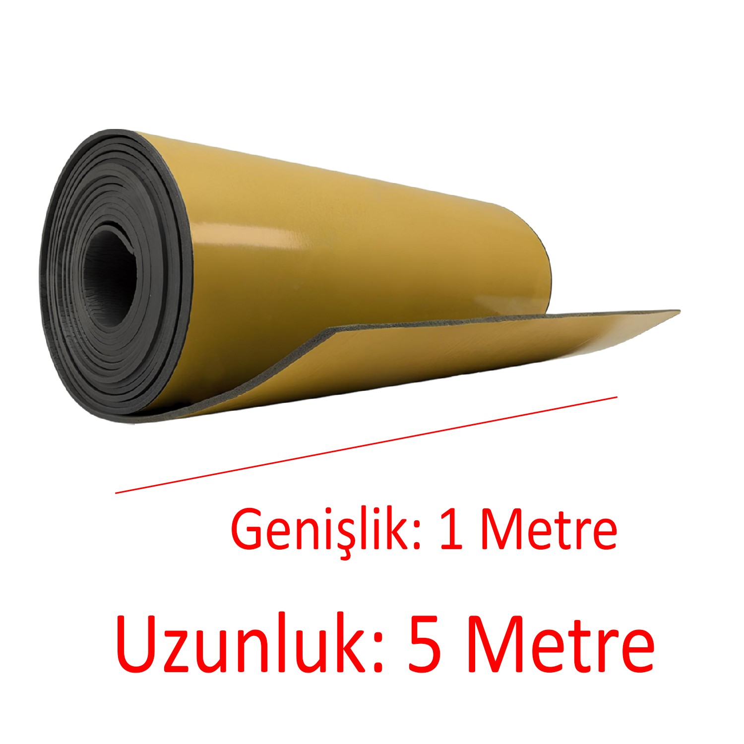 Yapışkan Araç Ses Isı Yalıtım İzolasyon Bant En:100 cm Kalınlık:10 mm Uzunluk:5 Metre Kauçuk Sünger
