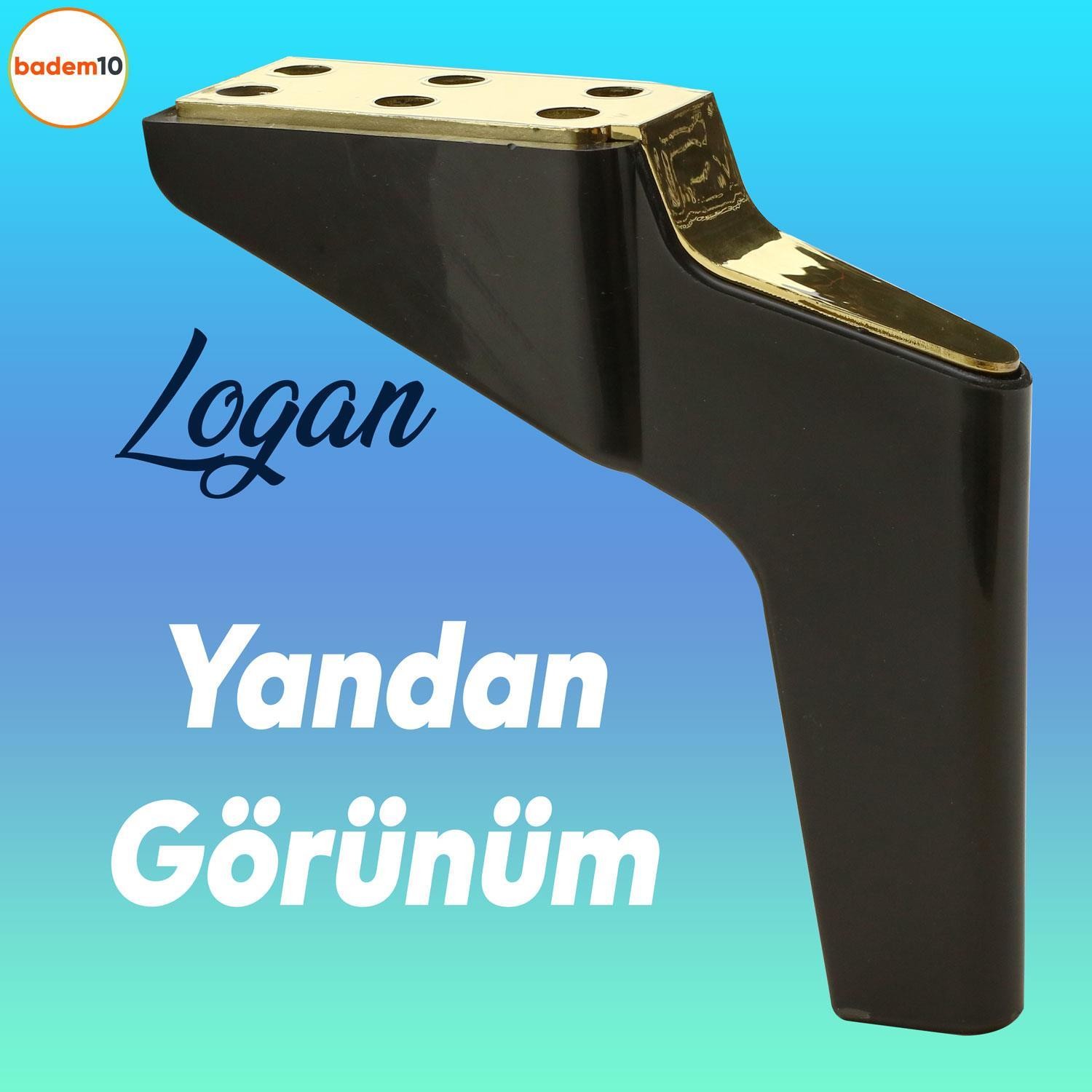 Logan 19 Cm Siyah Altın 4 Adet Set Mobilya Tv Ünitesi Konsol Koltuk Kanepe Destek Ayağı Ayakları M8