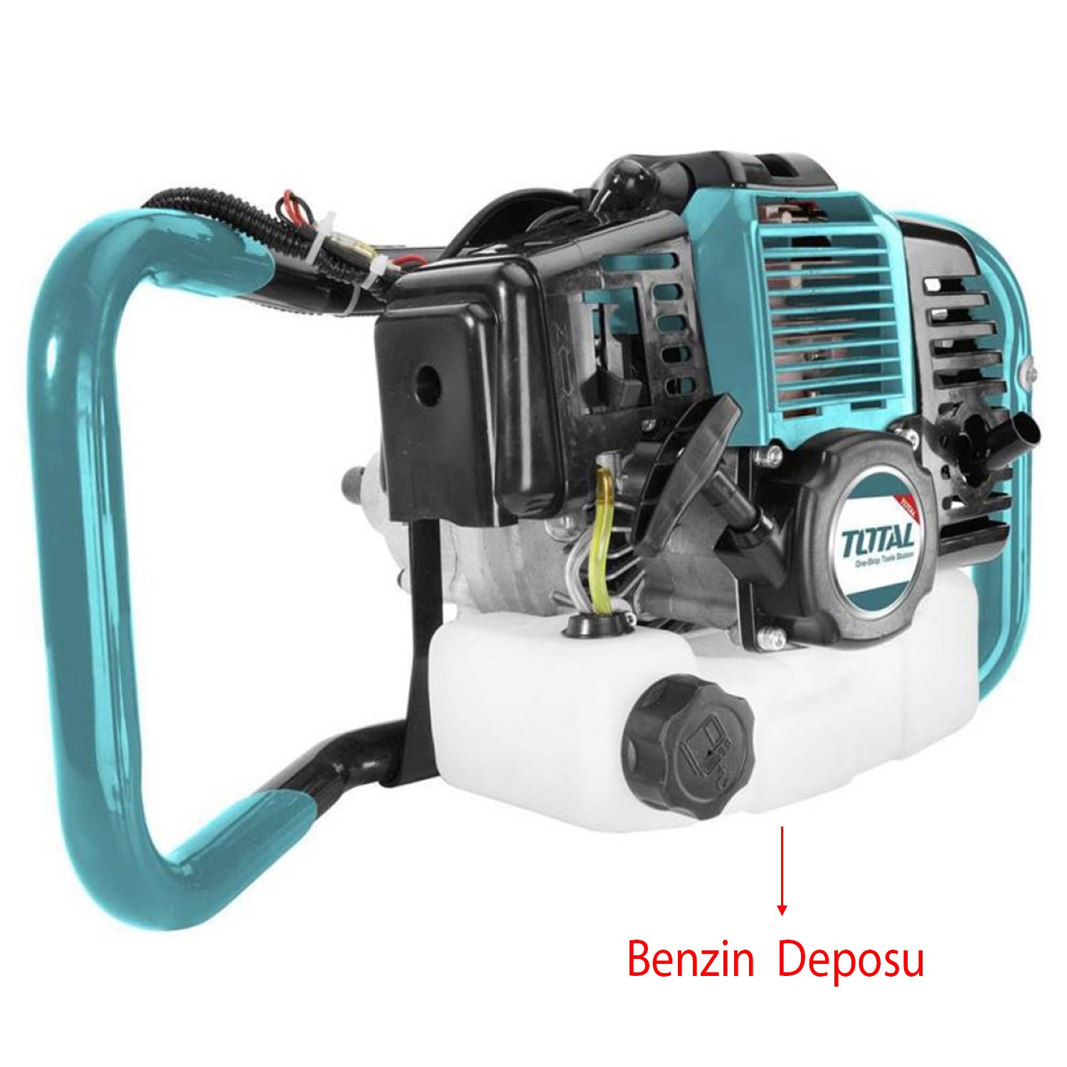 Benzinli Zemin Delme Burgu Makinesi Delik Açma 1.4 KW Fide Dikme Total Toprak Seti 150 mm 800 mm
