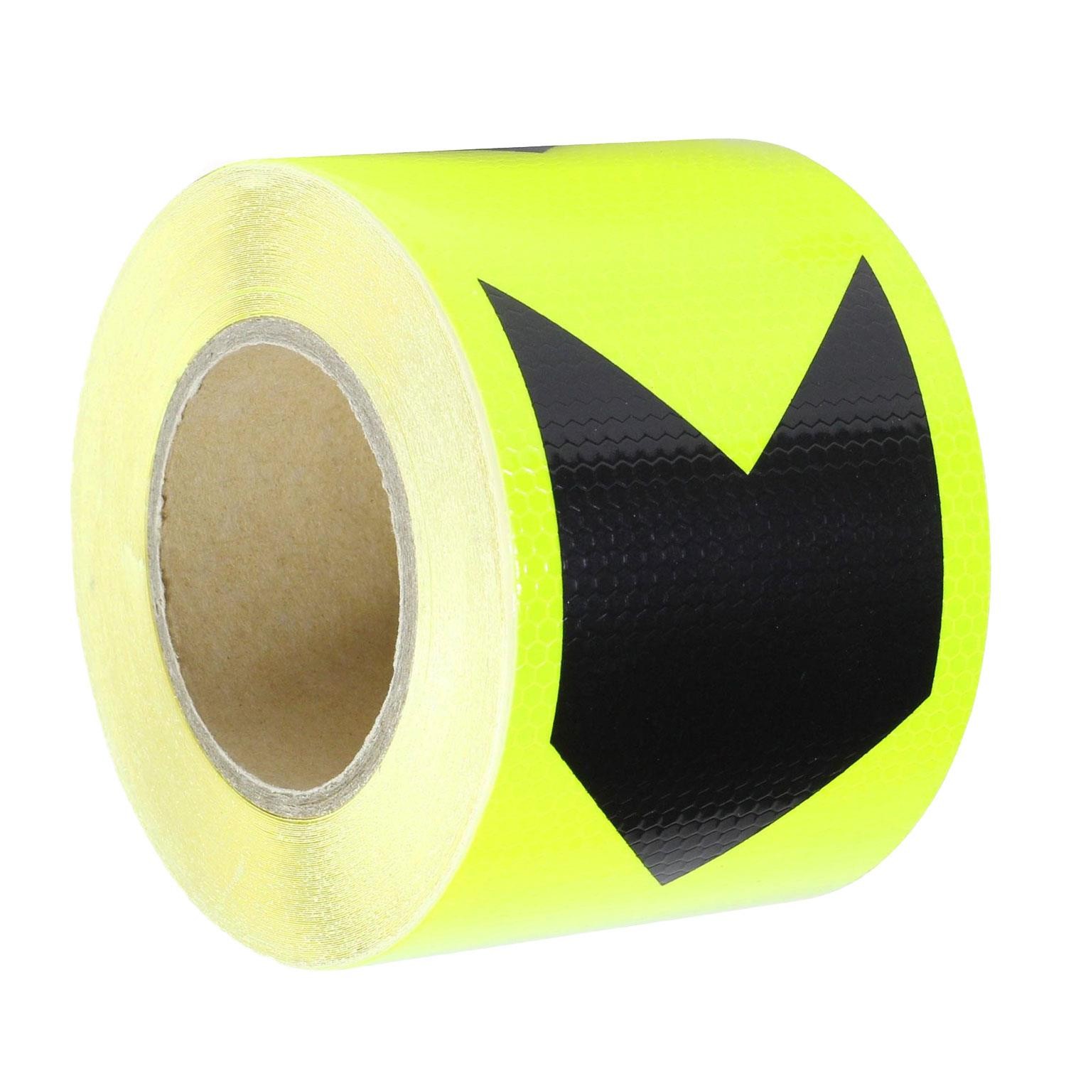 Reflektörlü Reflektif Fosforlu Şerit Bant Sarı-Siyah Reflekte İkaz Bandı