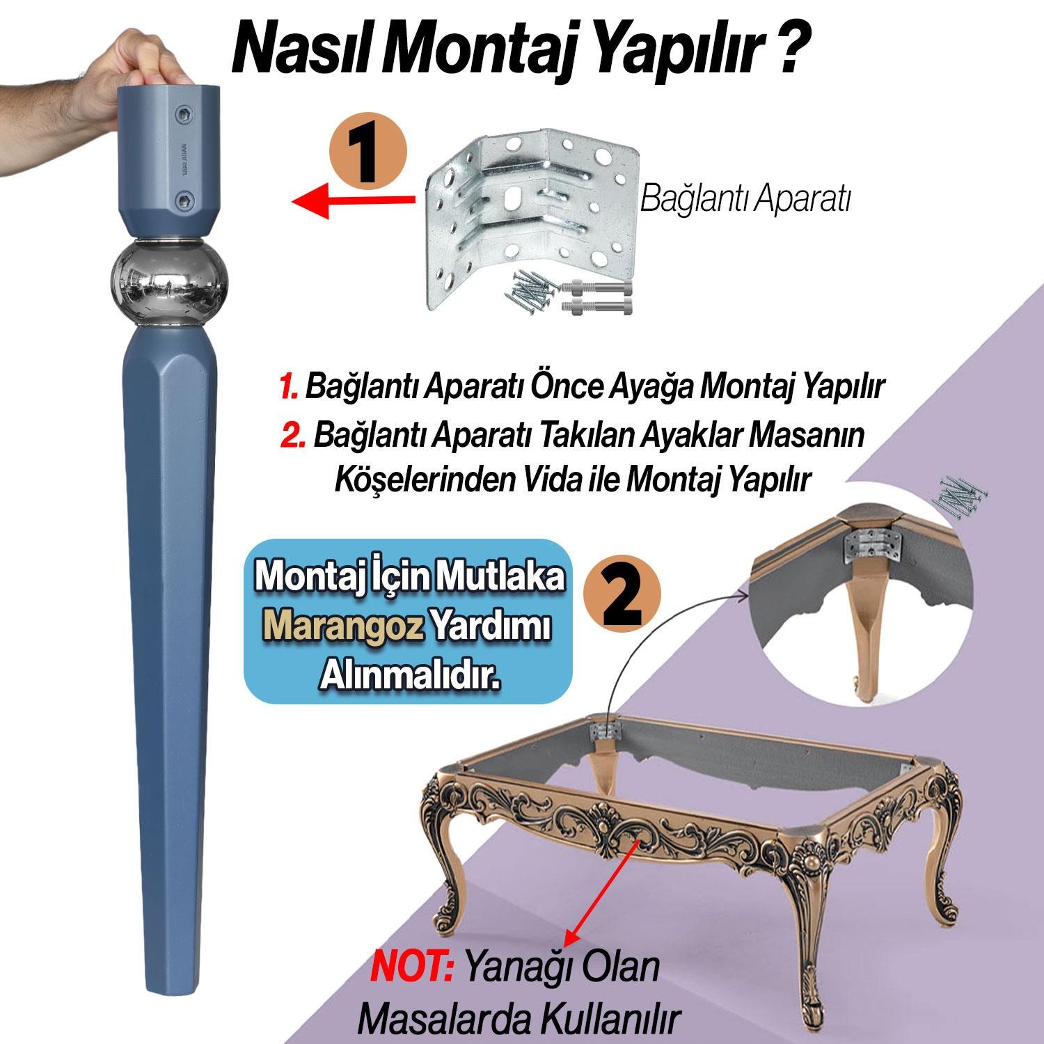 4 Adet Elips Masa Dresuar Ayağı 75 cm Plastik Antrasit Ayak Mutfak Yemek Masası Mobilya Ayakları